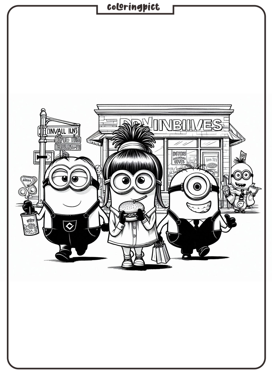 Despicable Me Coloring Page coloringpict.com