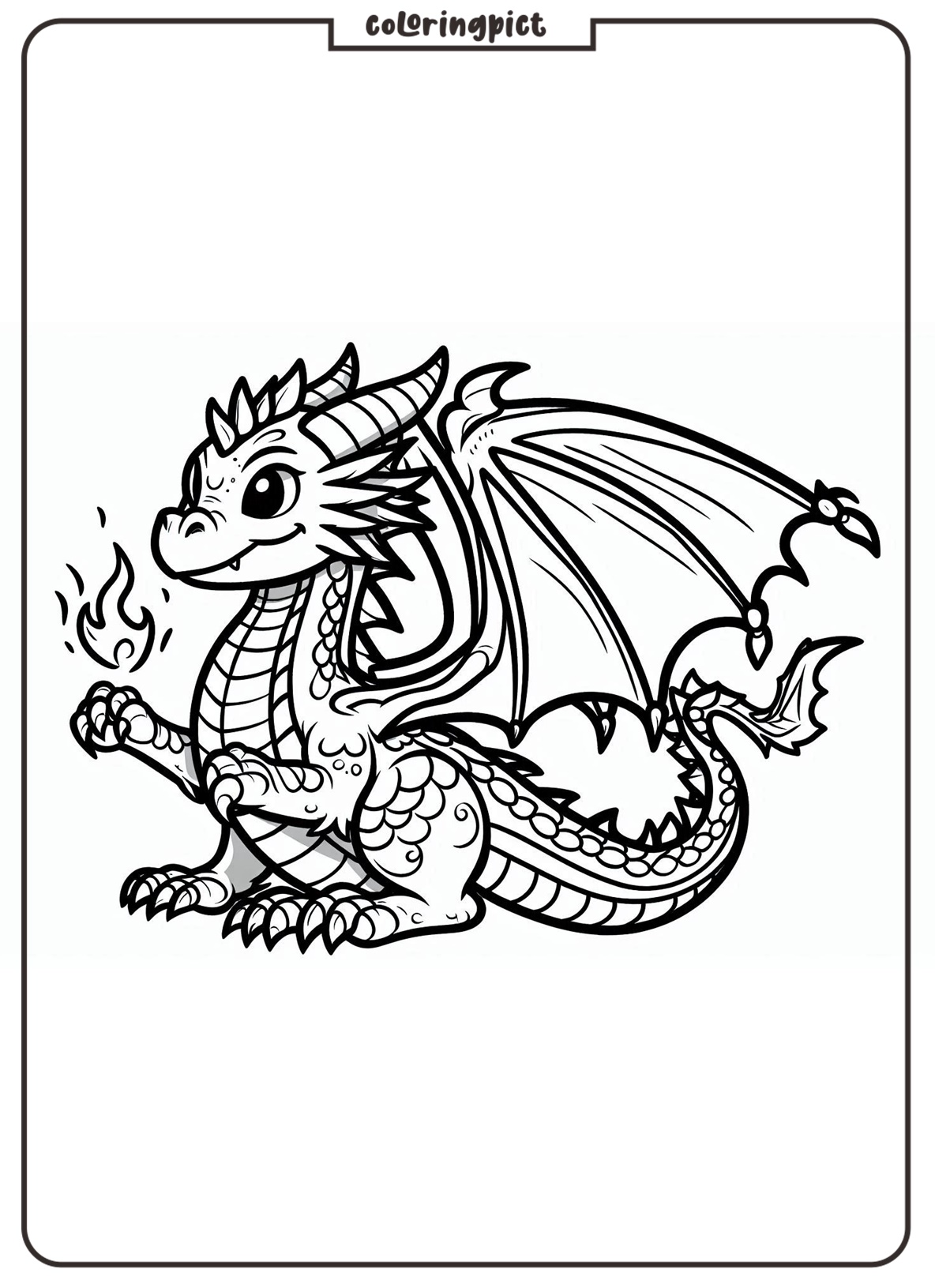 Dragon Coloring Pages for Kids coloringpict.com