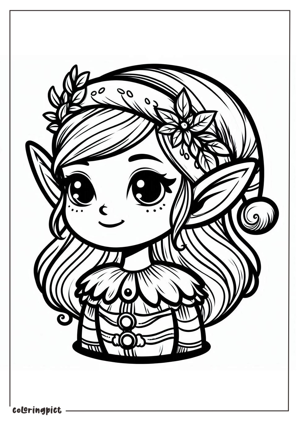 Elf Coloring Page coloringpict.com