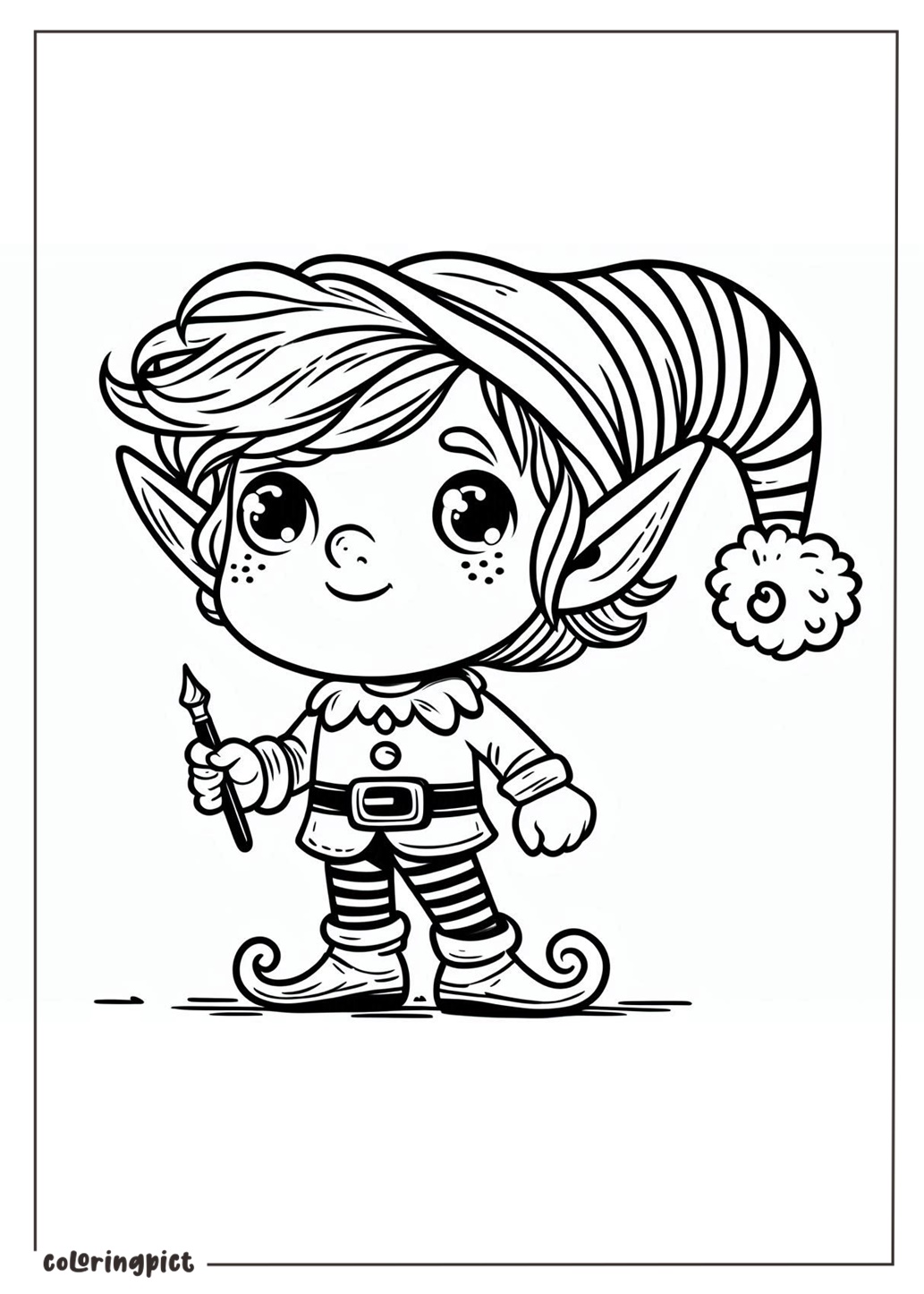 Elf Coloring Page for Kids coloringpict.com