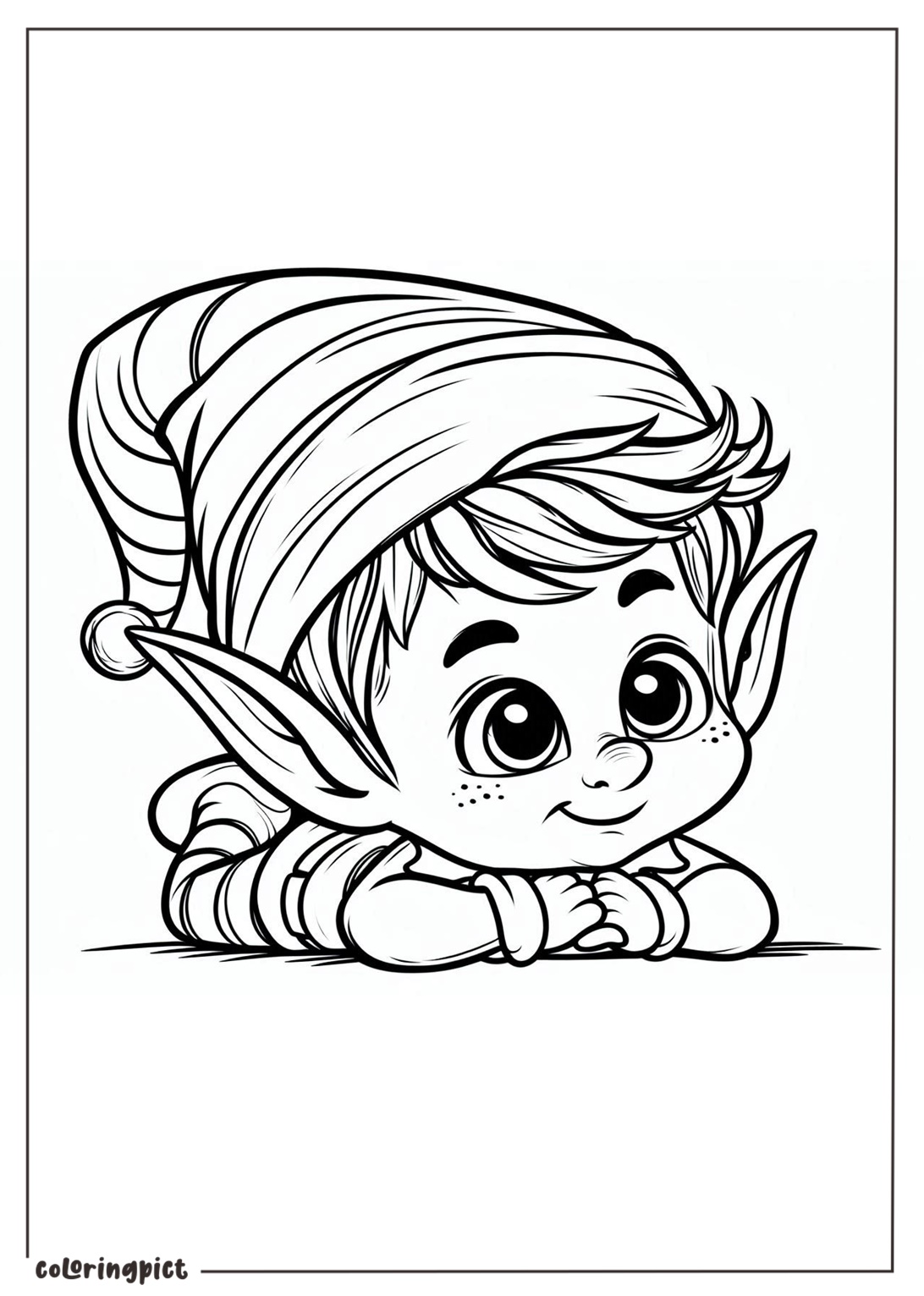 Elf Coloring Pages for Kids coloringpict.com