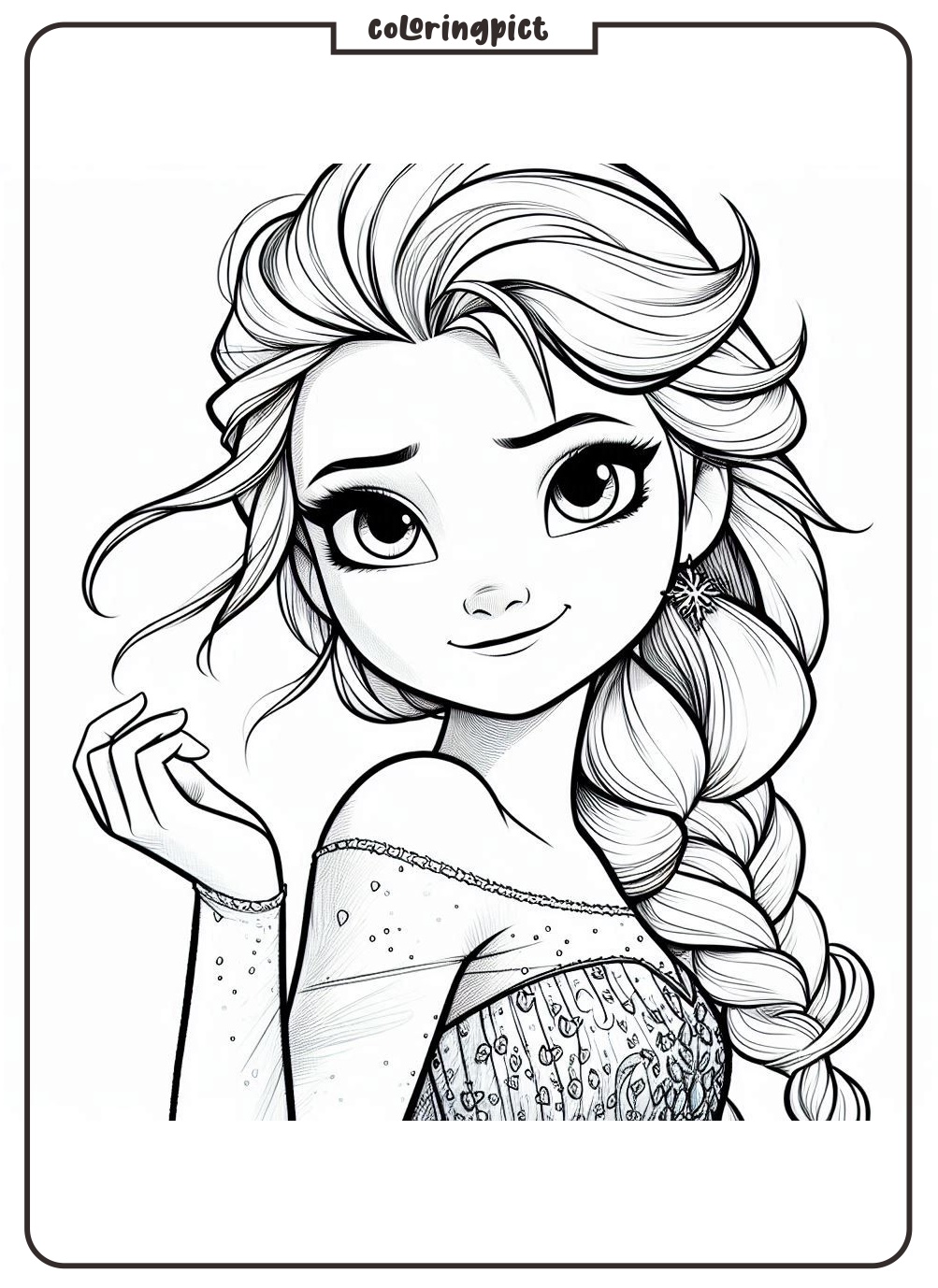 Elsa Frozen Coloring Page coloringpict.com