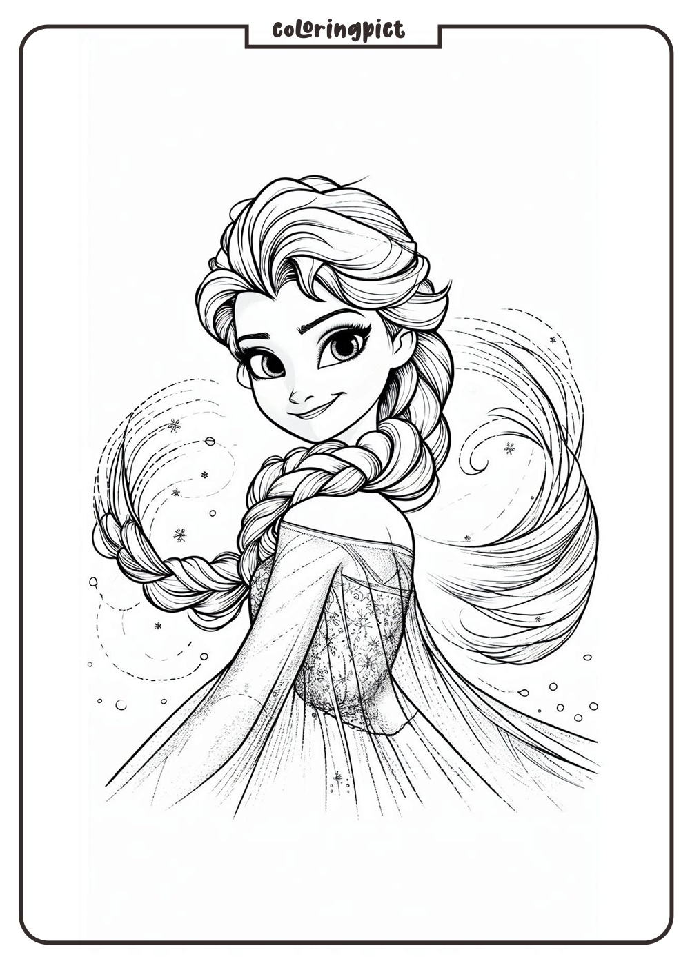 Elsa Frozen Coloring Pages for Kids coloringpict.com