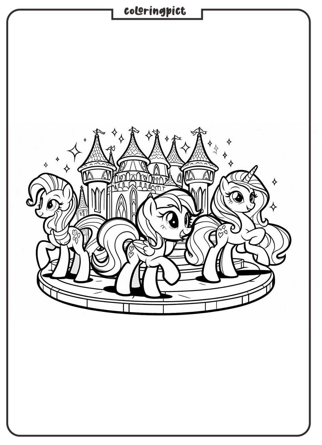Equestria coloring online page coloringpict.com