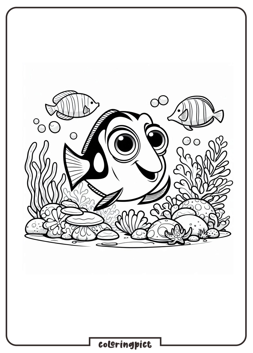 Finding Dory Coloring Page coloringpict.com