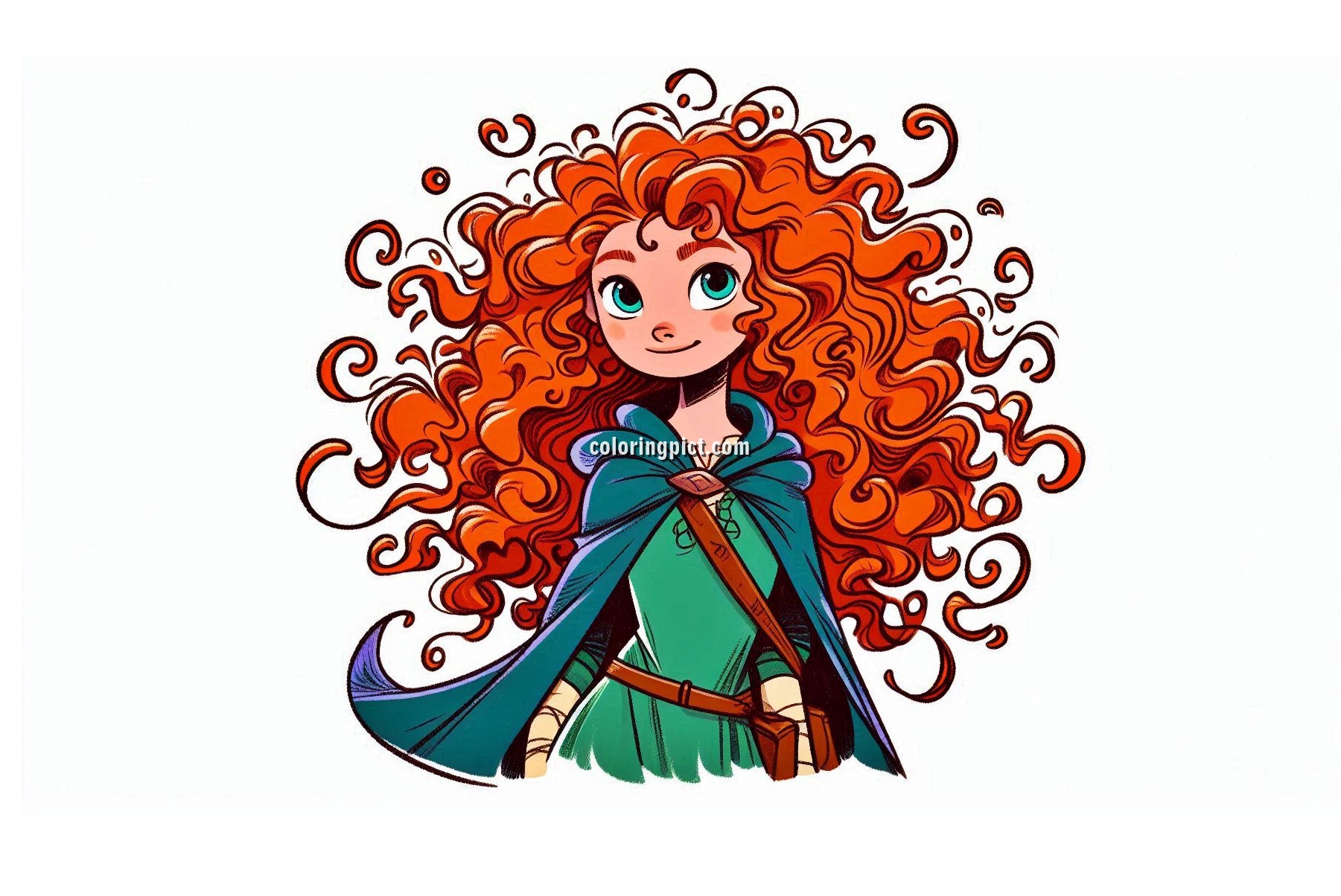 Image is Brave Merida Coloring Pages
