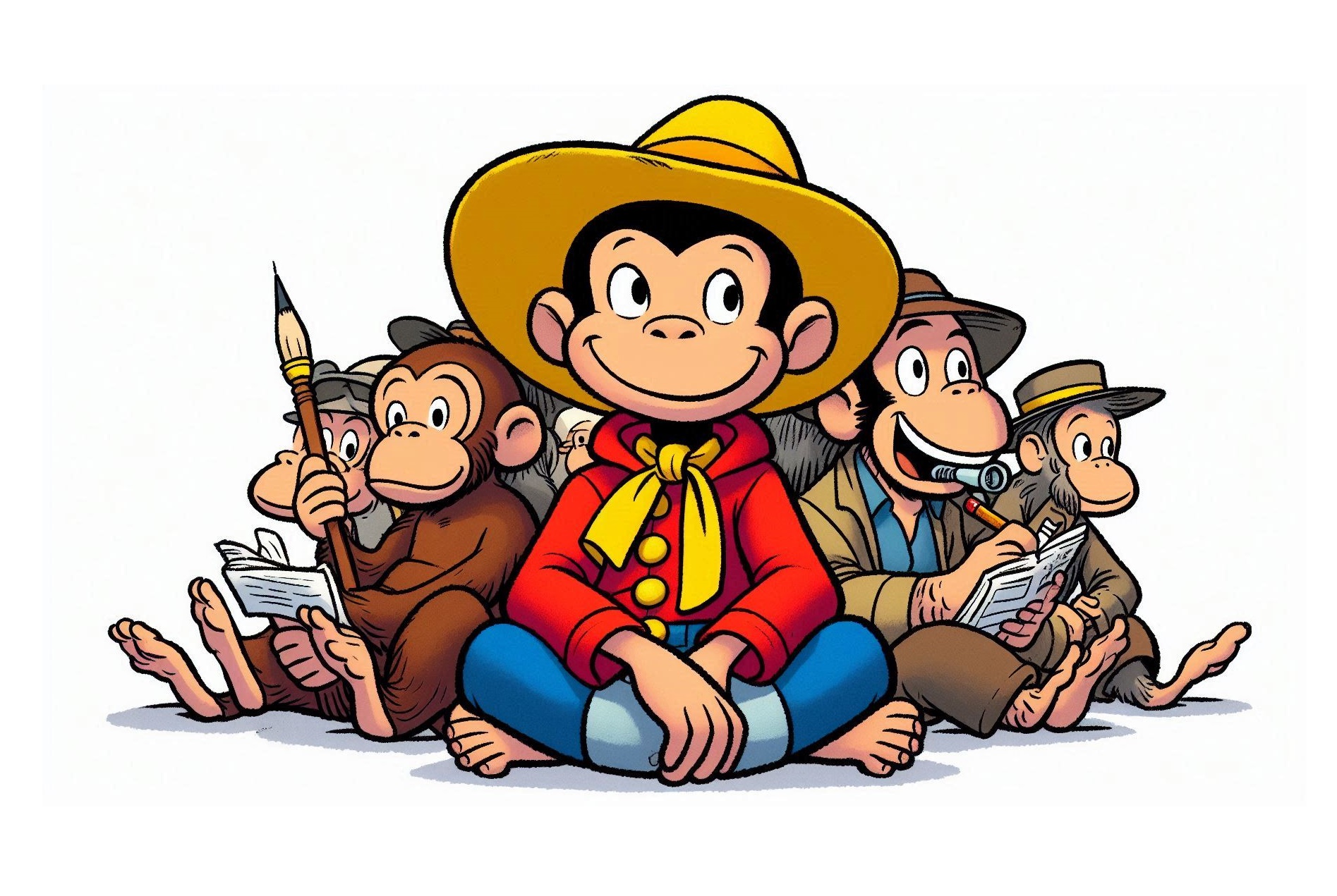 Image is Curious George Coloring