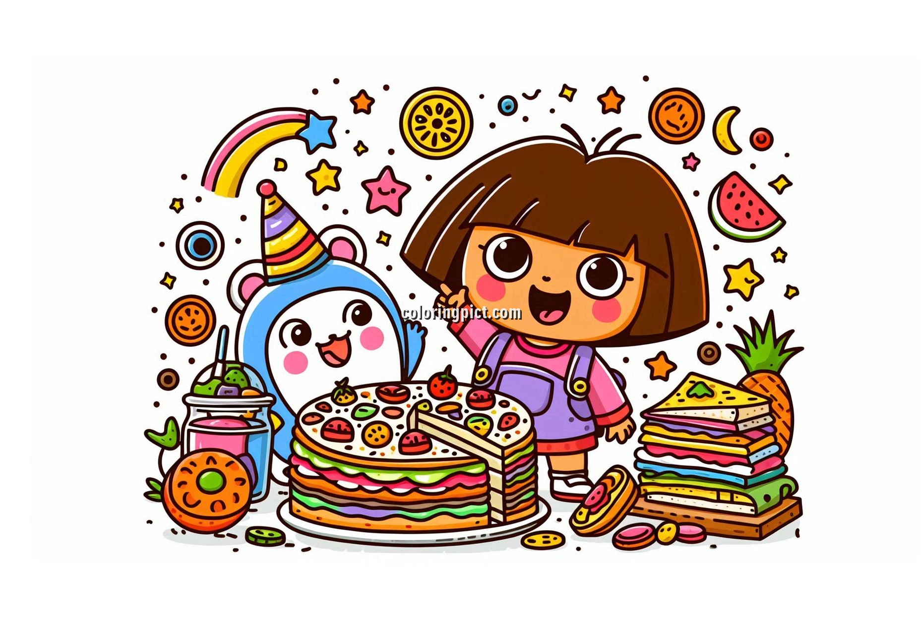 Image is Dora Coloring