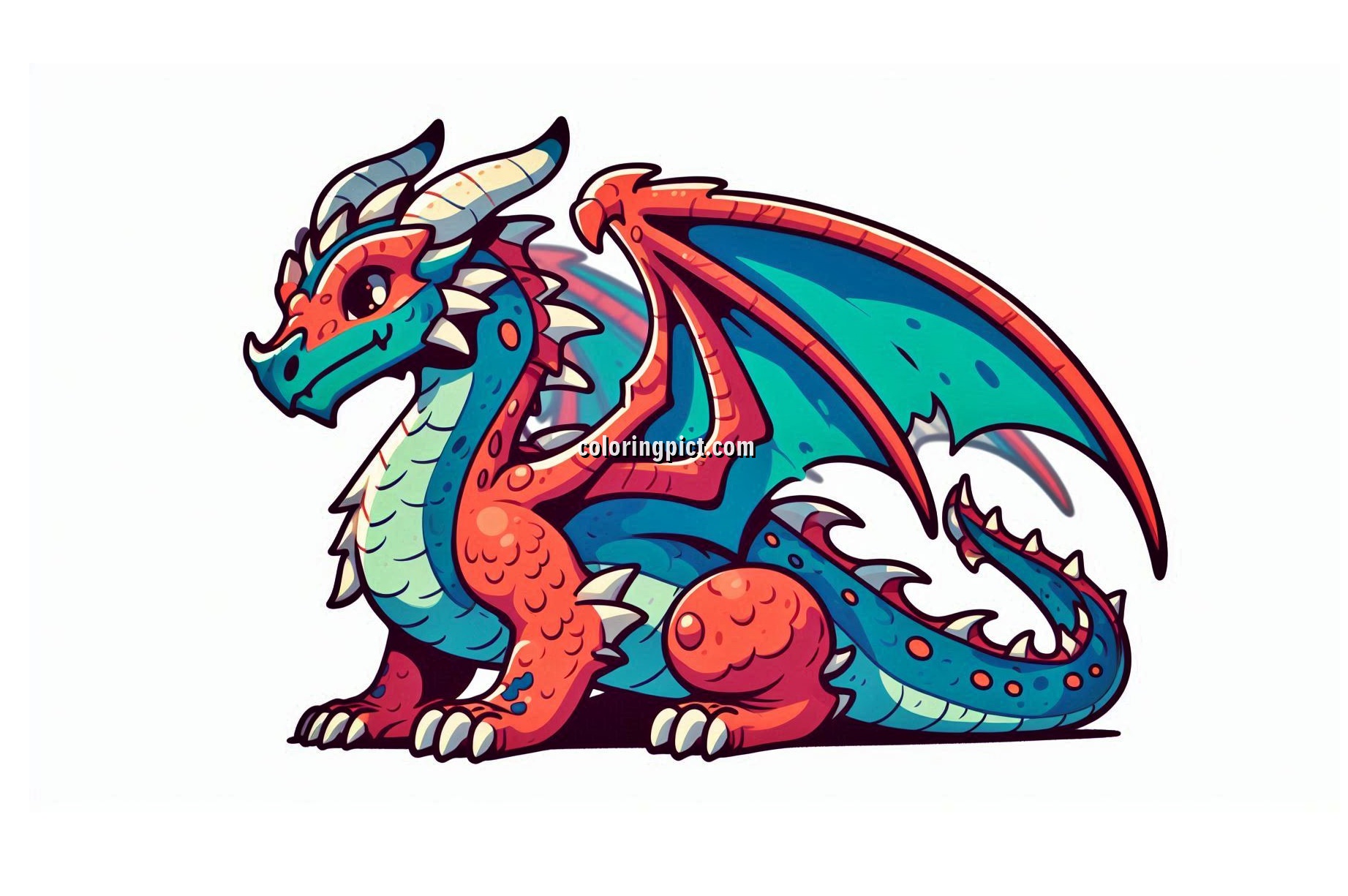 Image is Dragon Coloring Pages