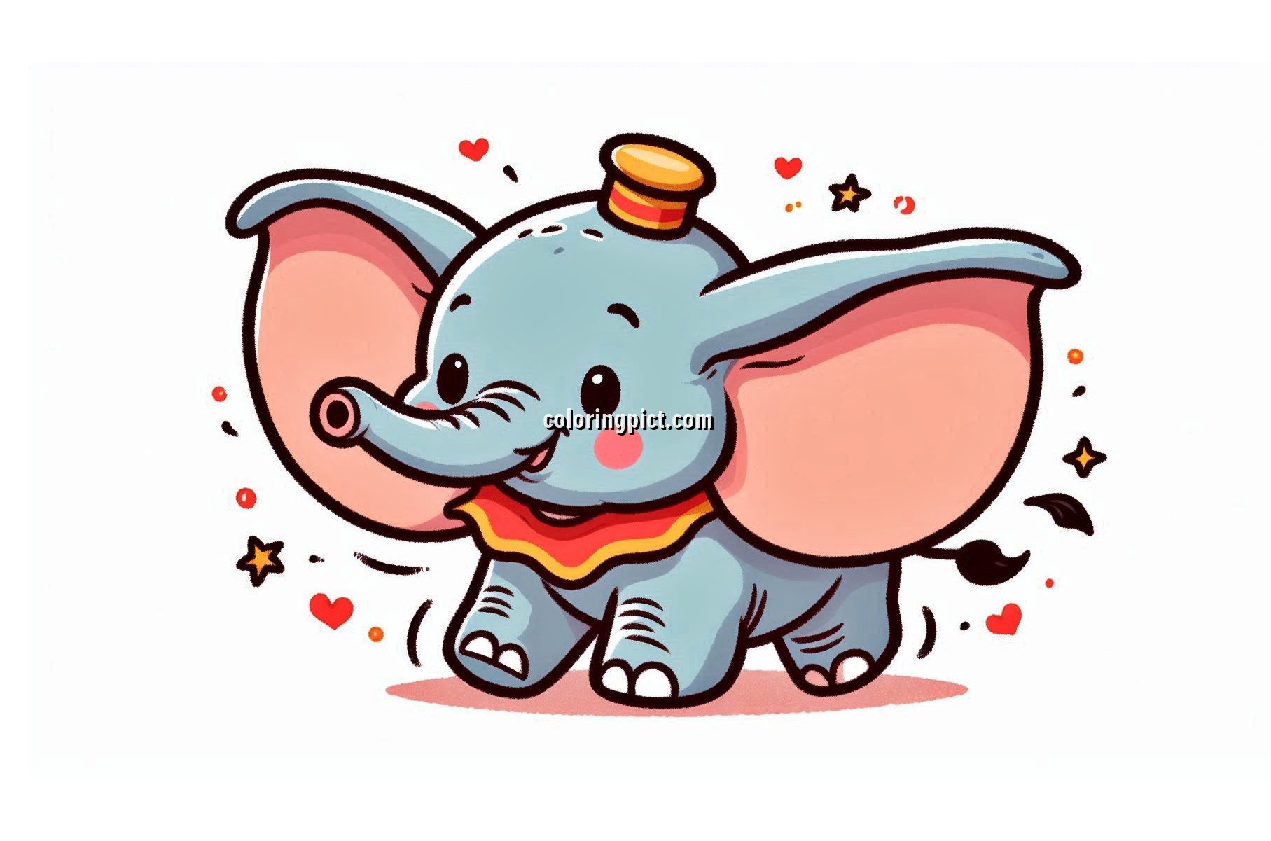 Image is Dumbo coloring pages