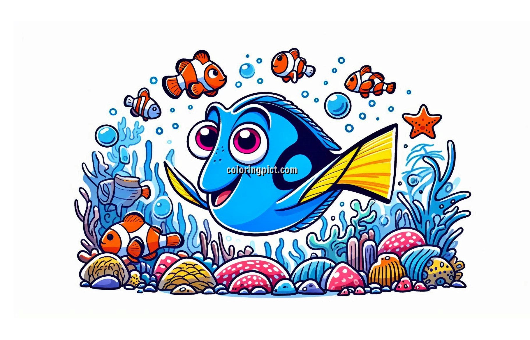Image is Finding Dory Coloring