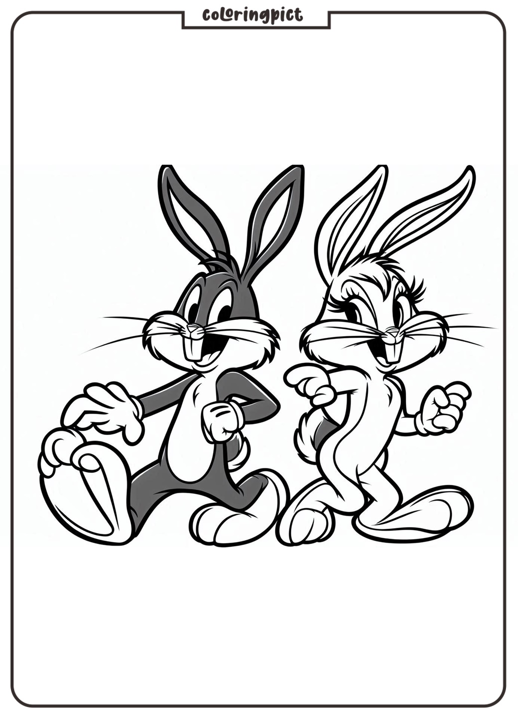 bugs bunny and lola bunny coloring page