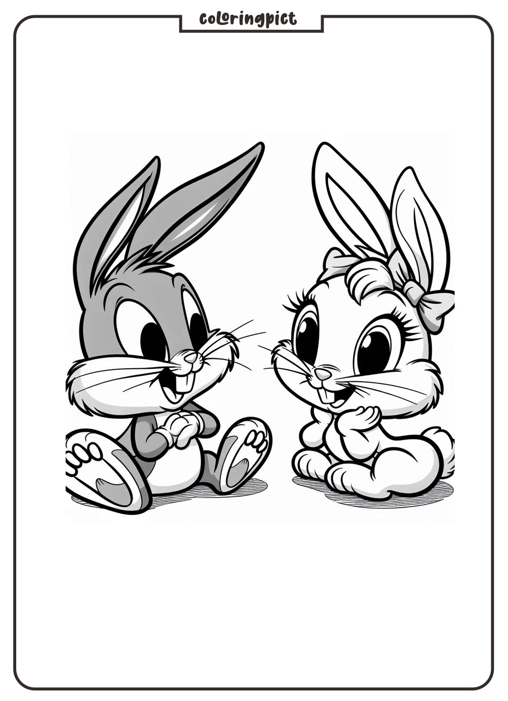 bugs bunny and lola bunny coloring pages for kids