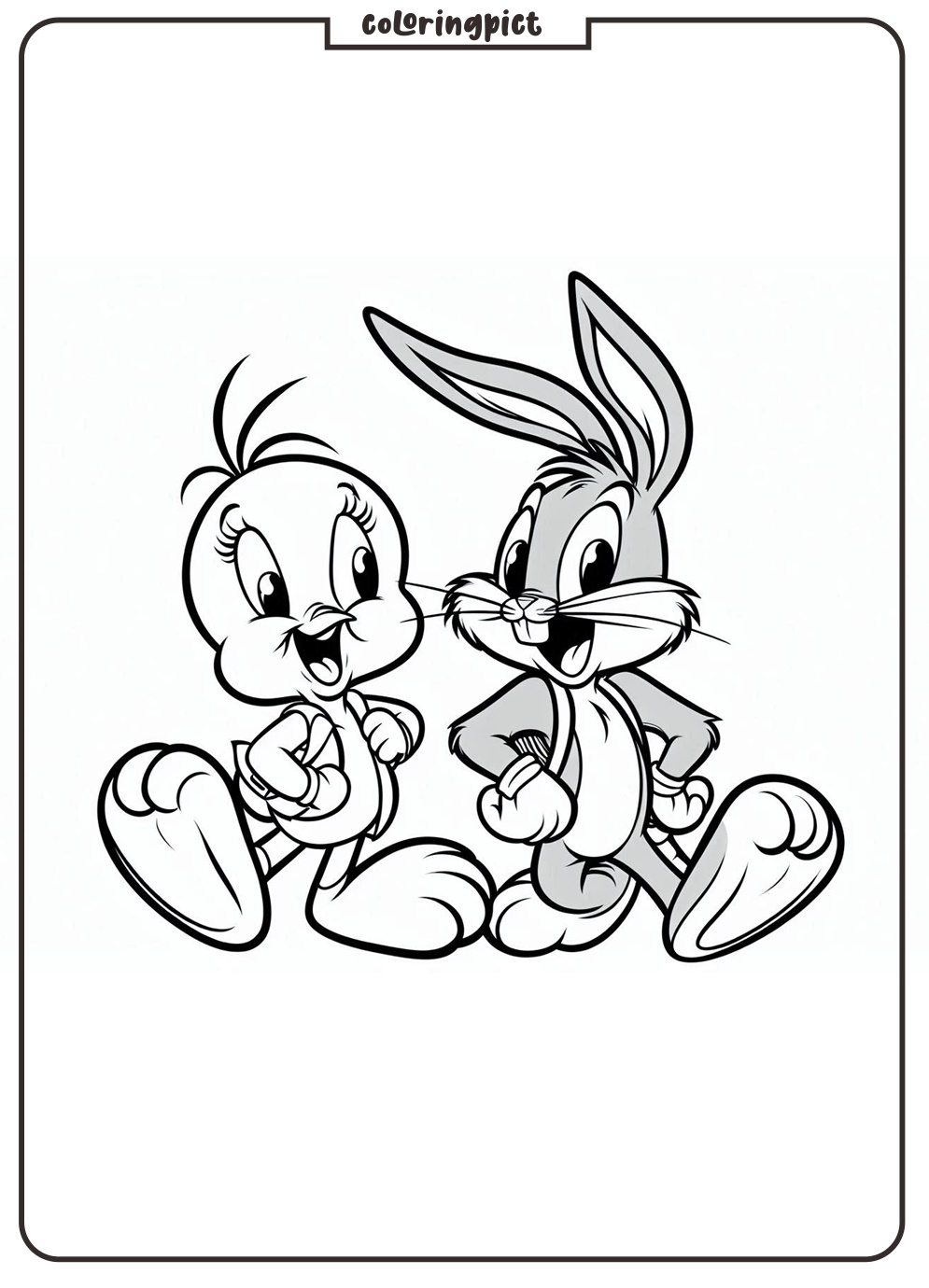 bugs bunny and tweety bird coloring page