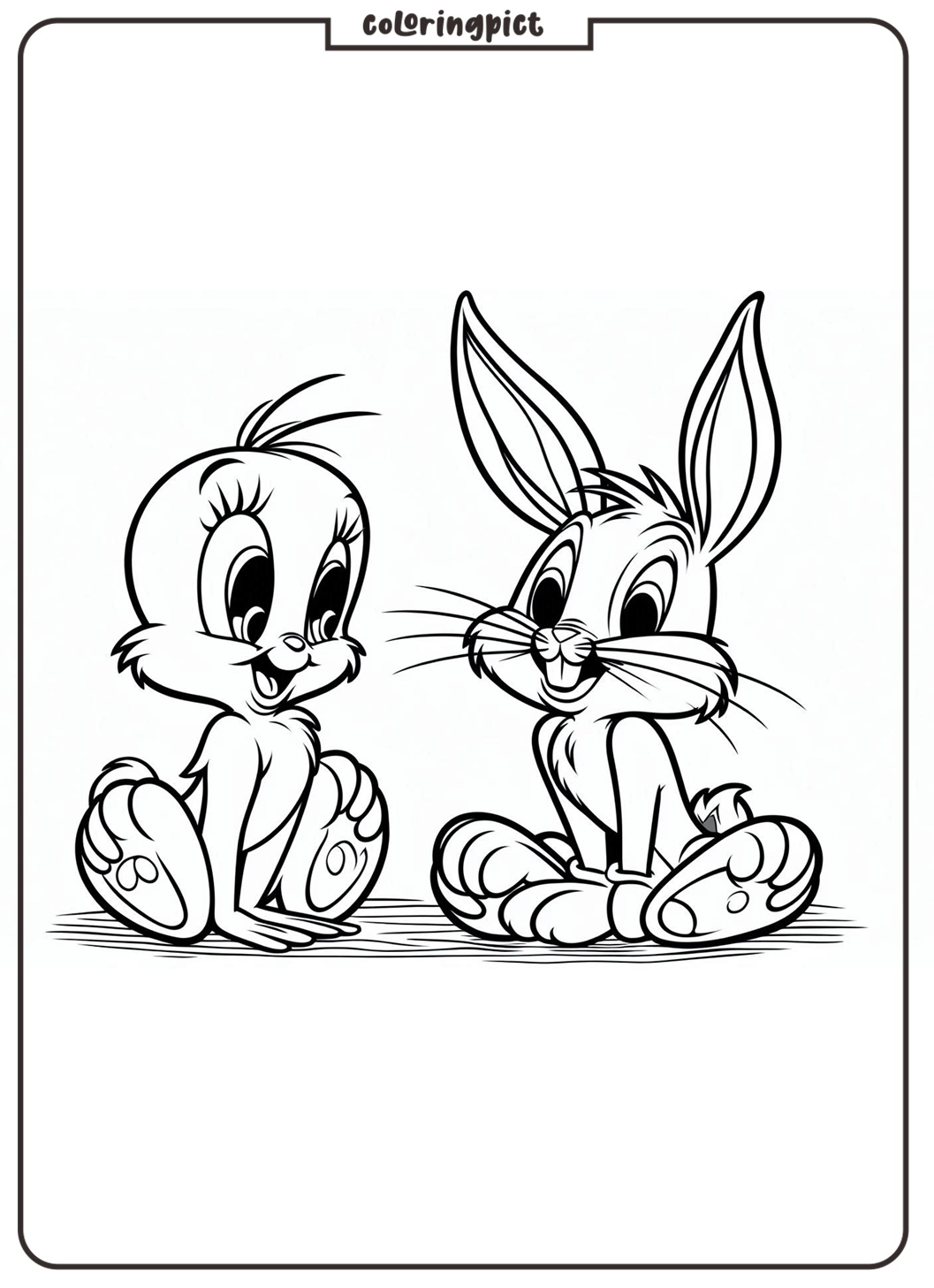 bugs bunny and tweety bird coloring pages for kids