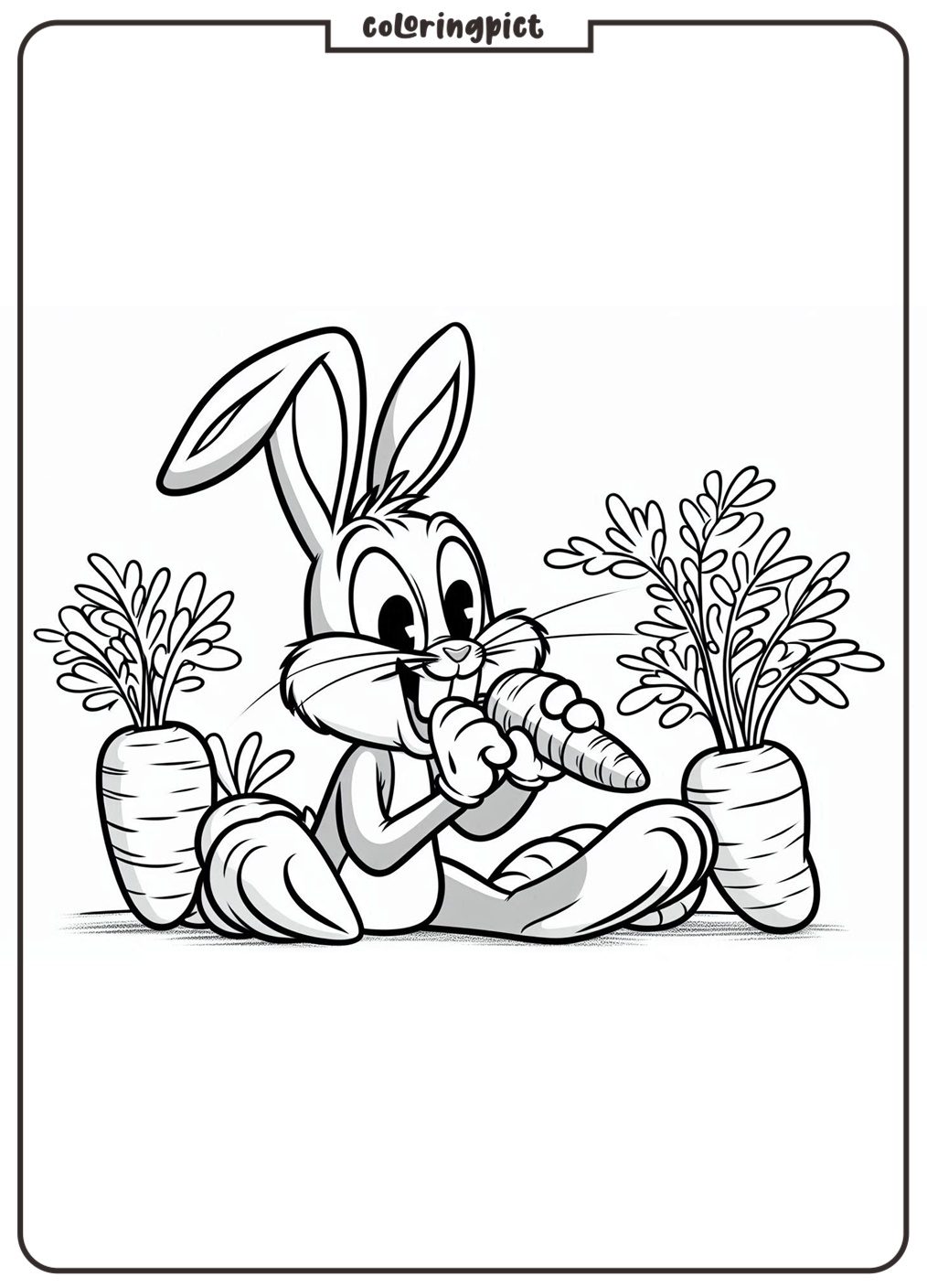bugs bunny eat carrot coloring page