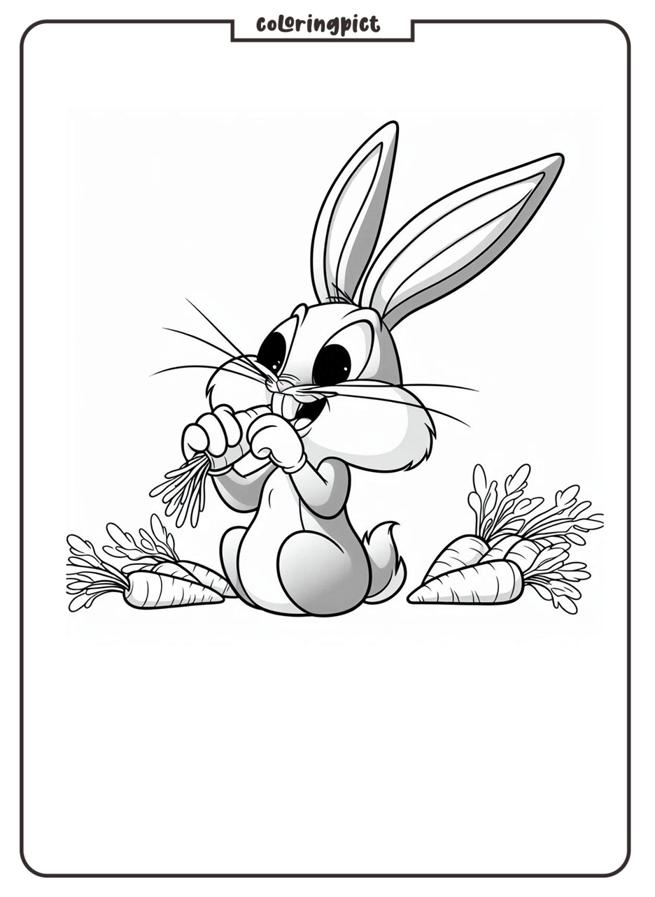bugs bunny eat carrot coloring pages