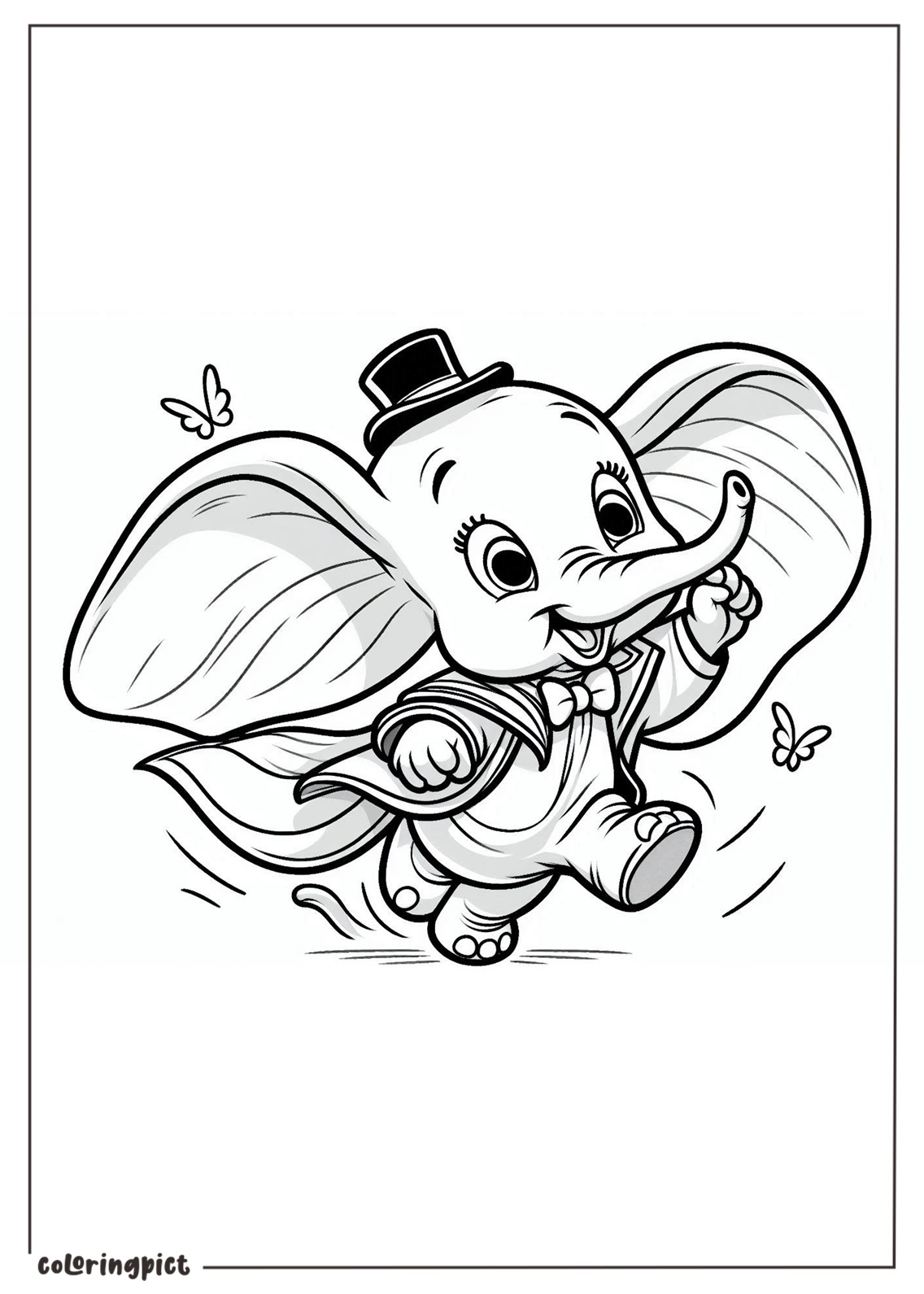 cute Dumbo coloring pages for kids coloringpict.com