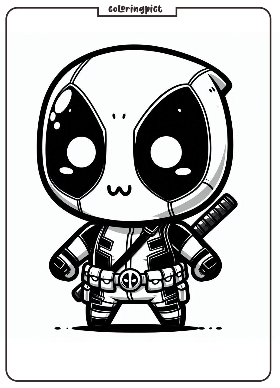 cute chibi deadpool coloring pages coloringpict.com