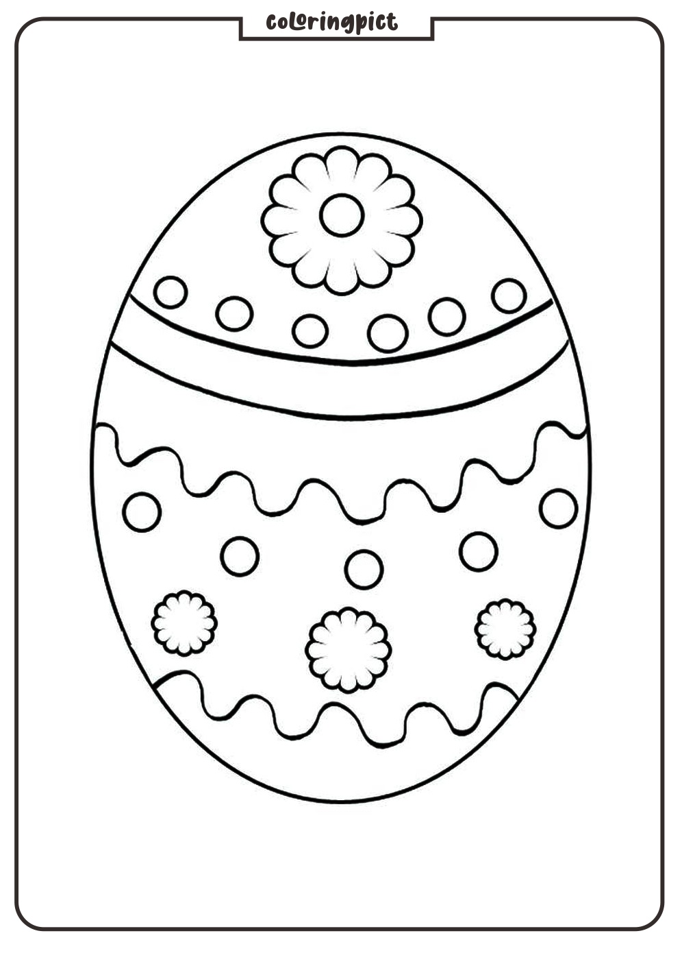 Easter Eggs are Bright, Colorful, and Full of Fun Patterns! 1 easter egg coloring page for kids coloringpict.com