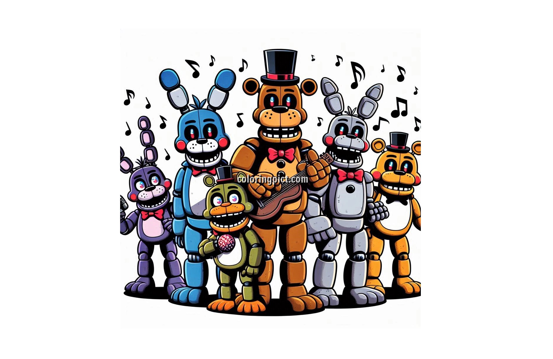 image is Five Nights At Freddys coloring