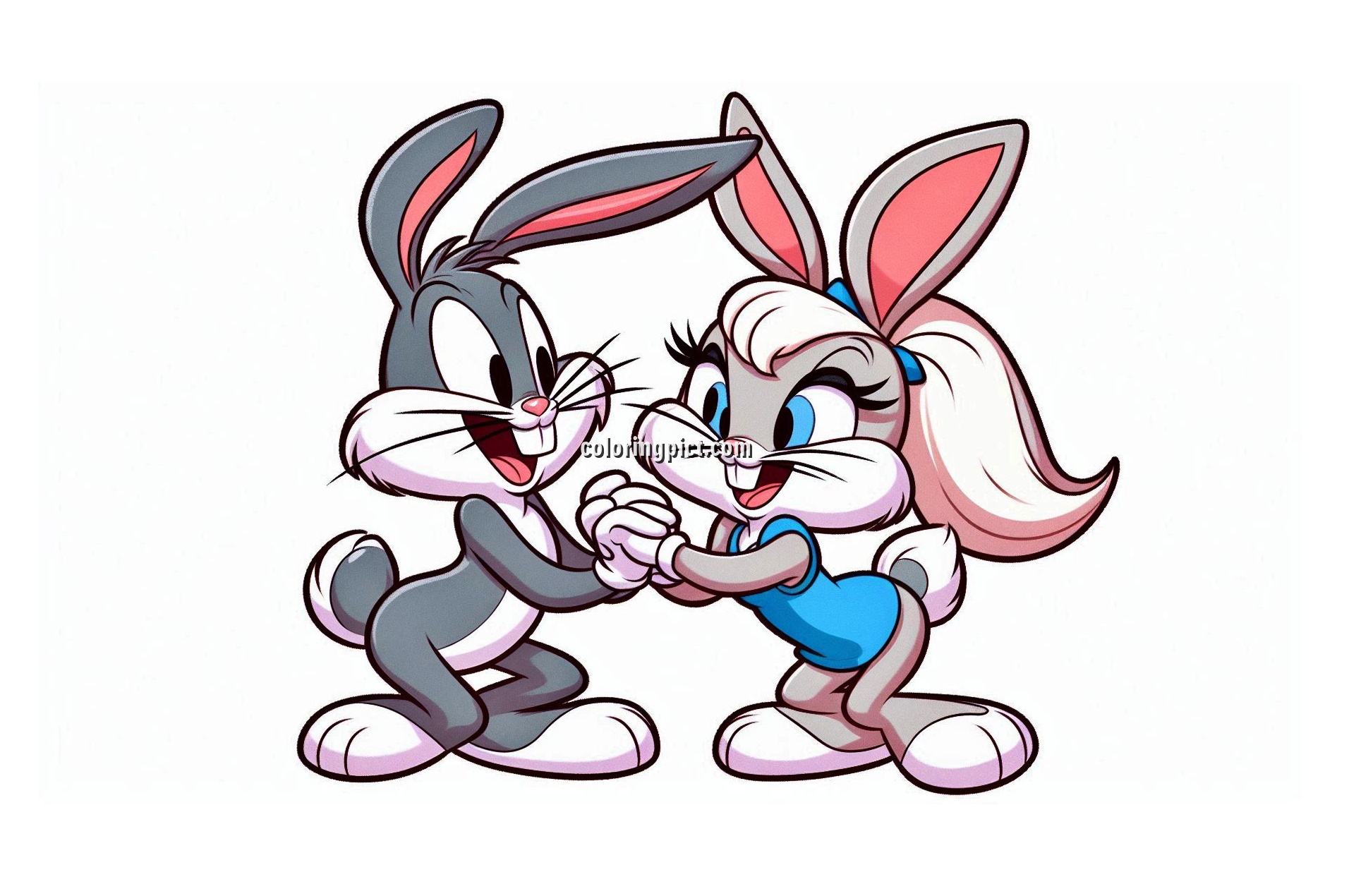 image is bugs bunny and lola bunny coloring