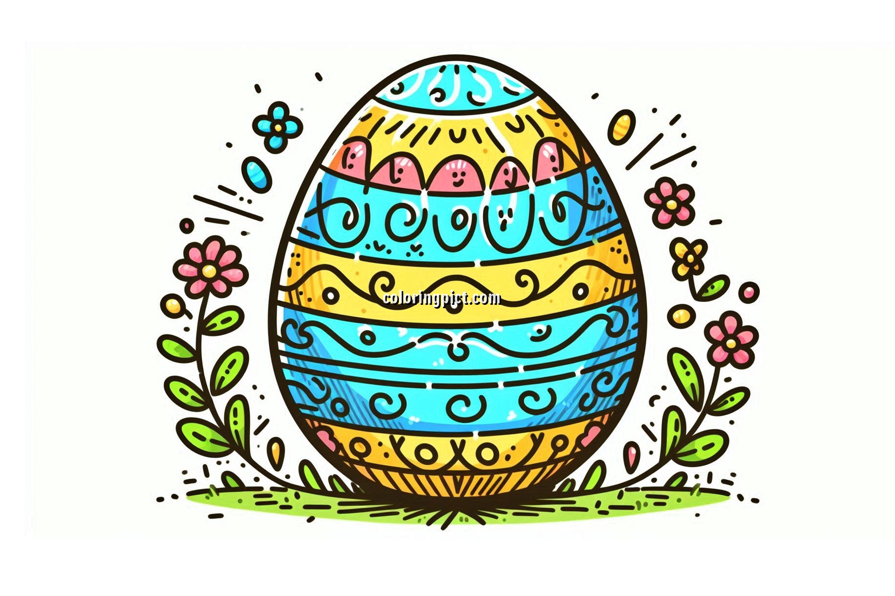 Easter Eggs are Bright, Colorful, and Full of Fun Patterns! 6 image is easter egg coloring pages