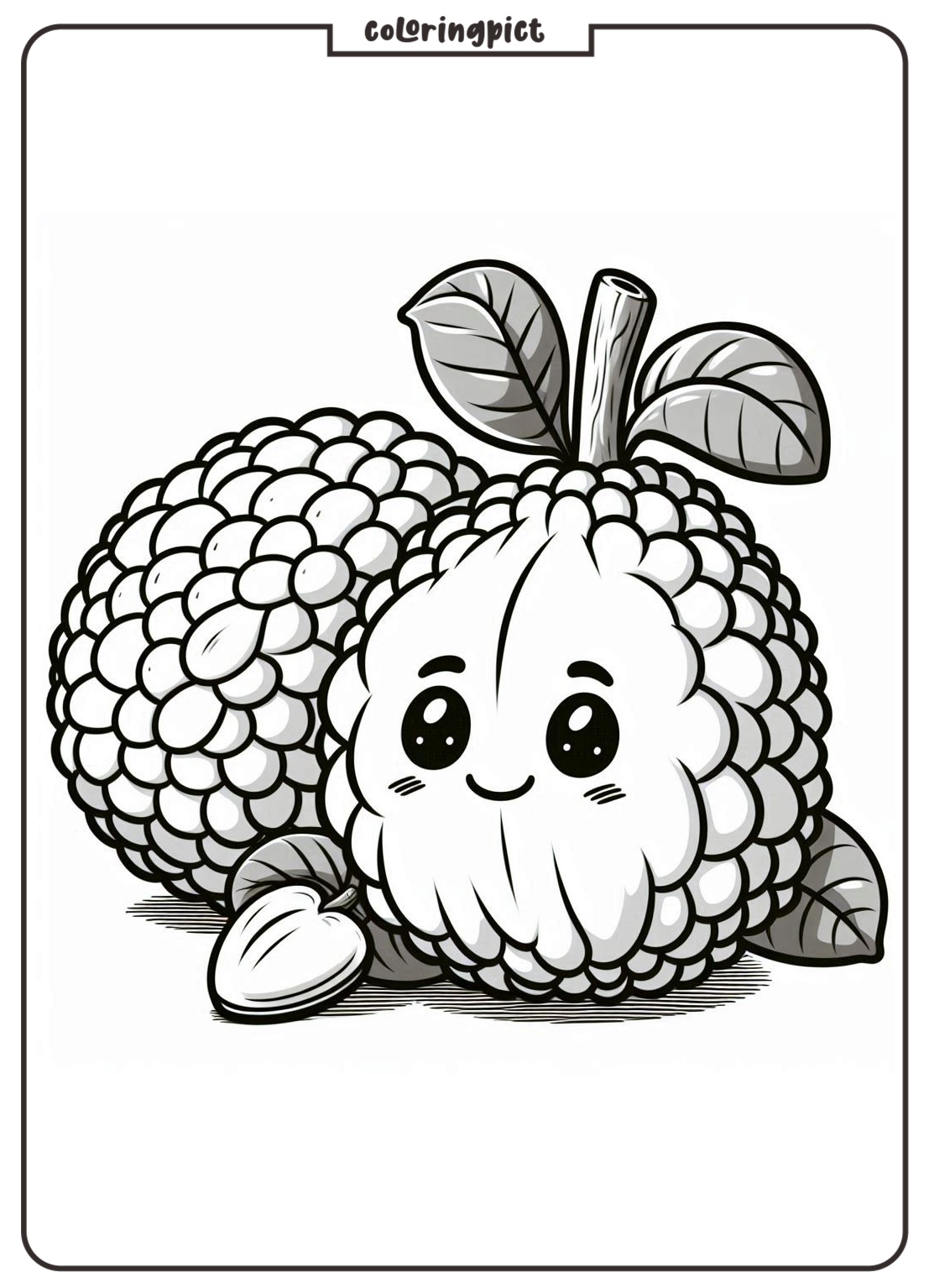 Jackfruit coloring page online for kids coloringpict.com