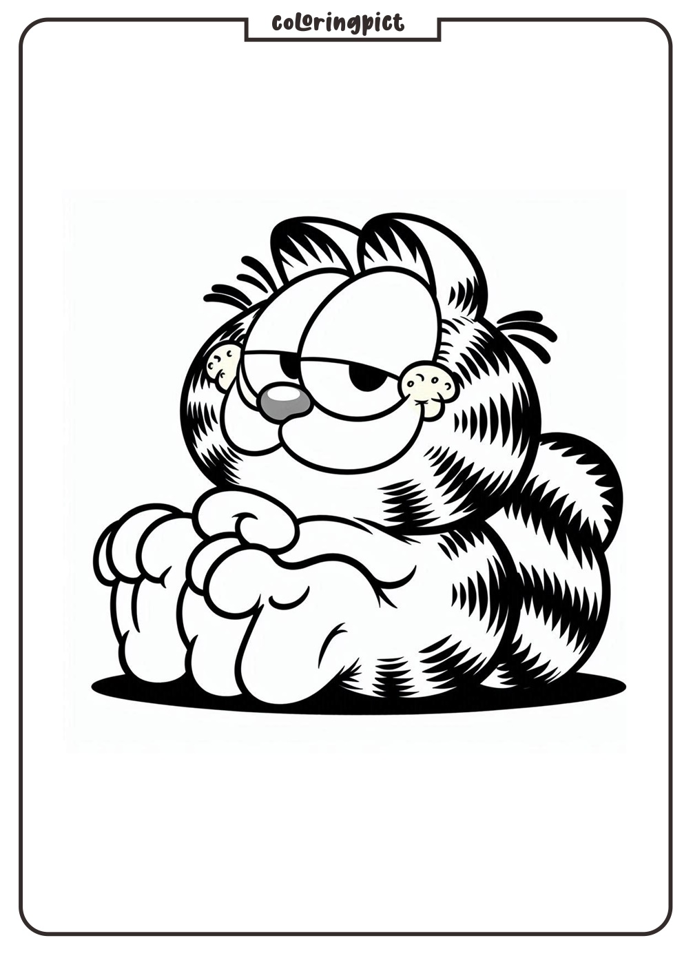 Cute Garfield Coloring Page coloringpict.com