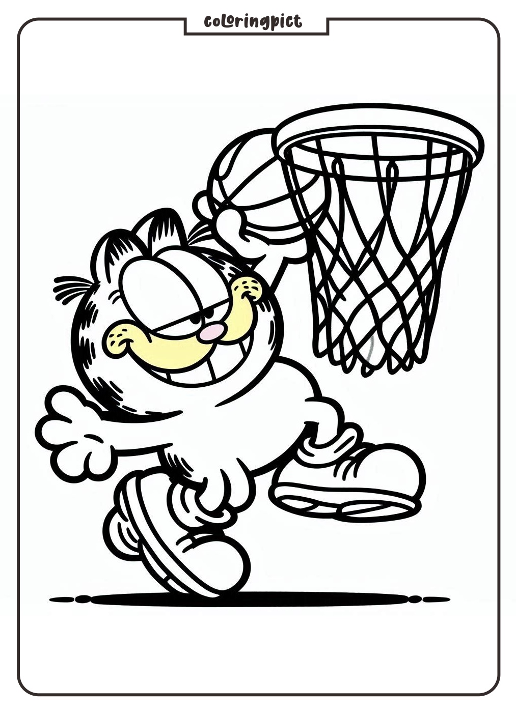 Garfield SlamDunk Coloring Pages coloringpict.com