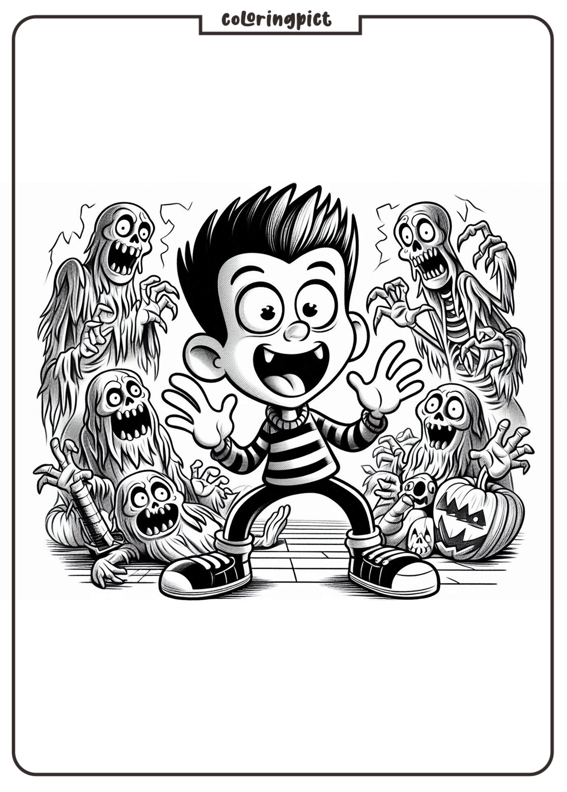 Goosebumps cartoon movie coloring page for kids coloringpict.com