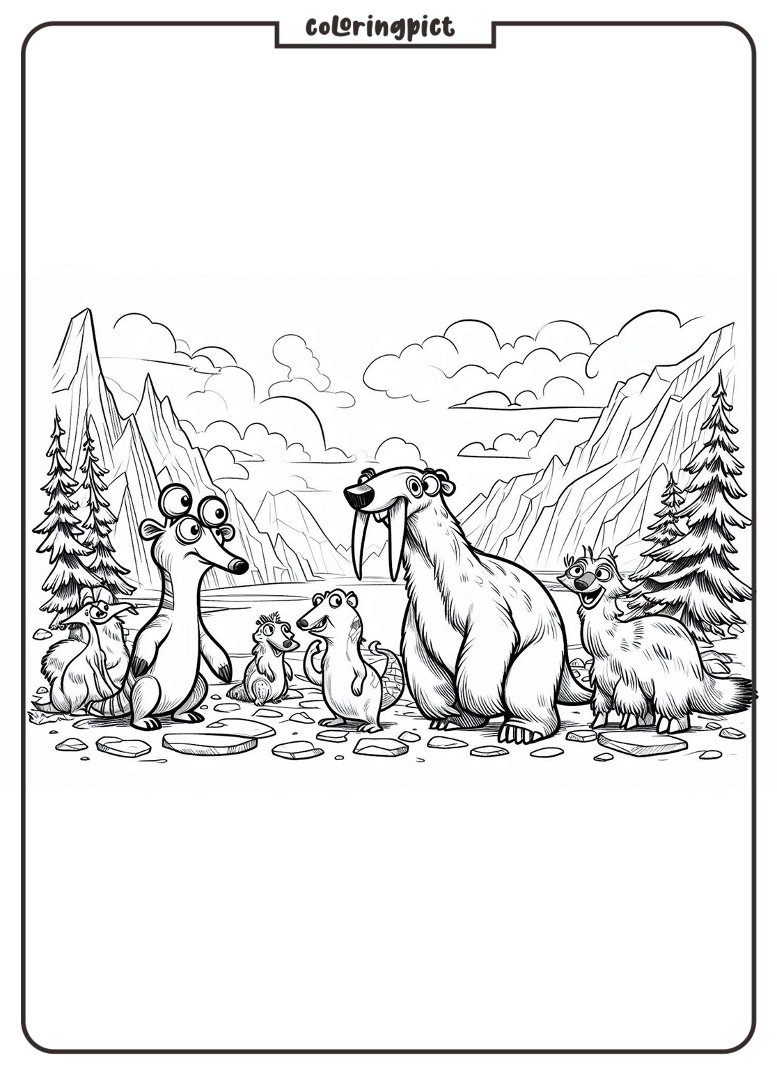 Ice Age Coloring Pages for Kids coloringpict.com