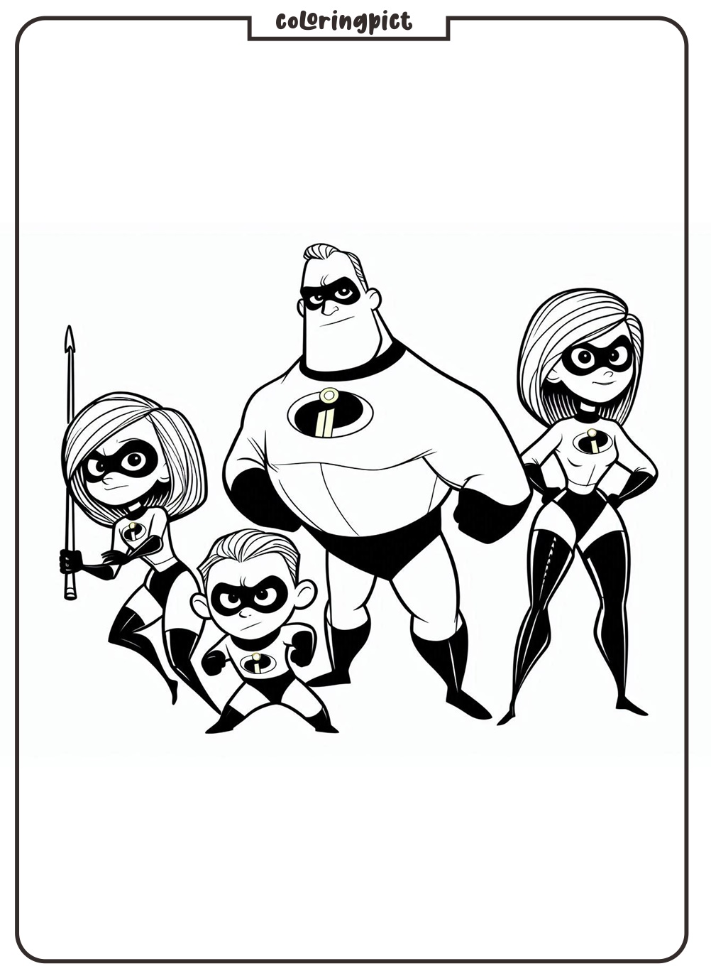 The Incredibles Cartoon Coloring Page coloringpict.com