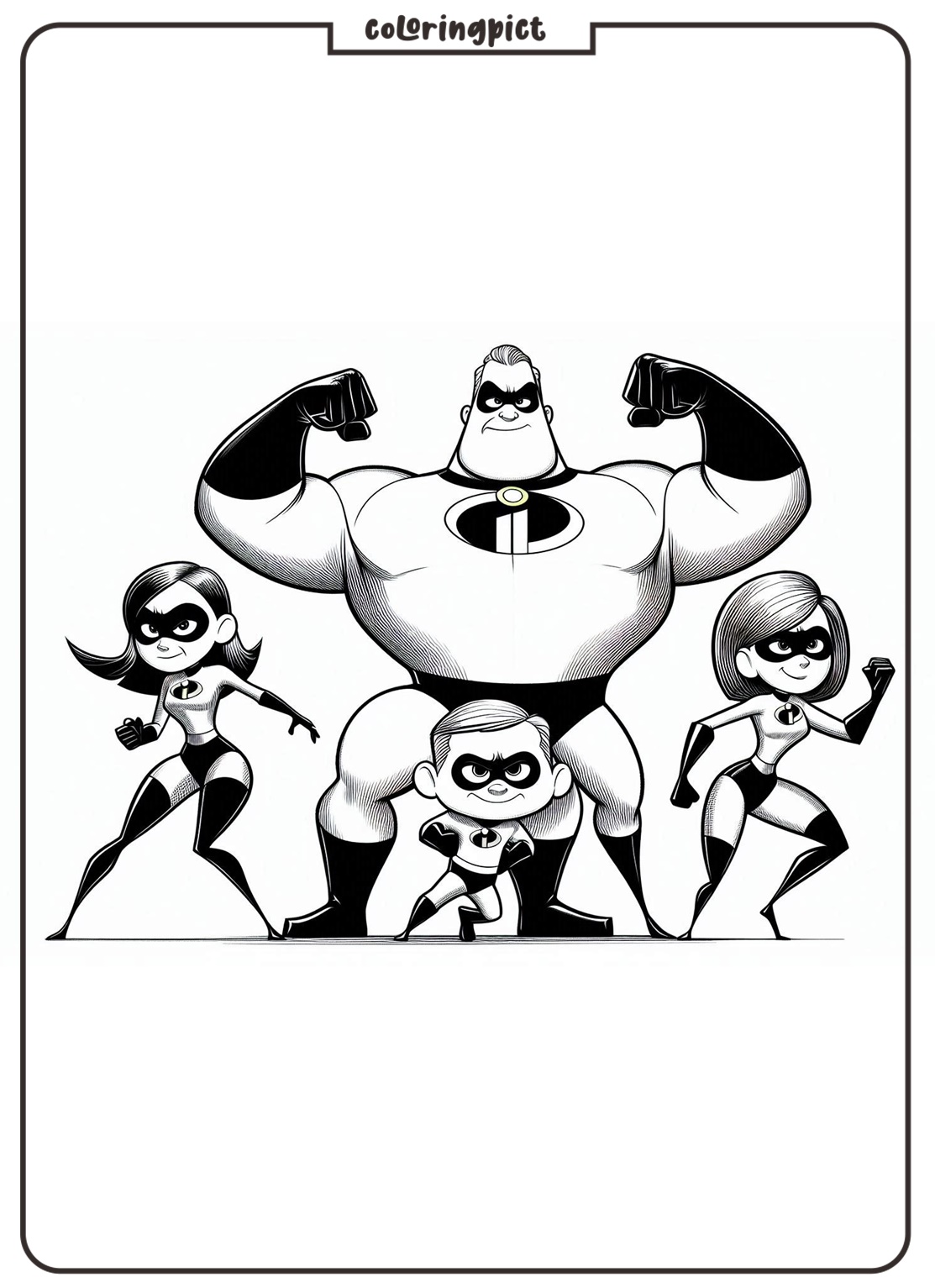 The Incredibles Cartoon Movie Coloring Pages coloringpict.com
