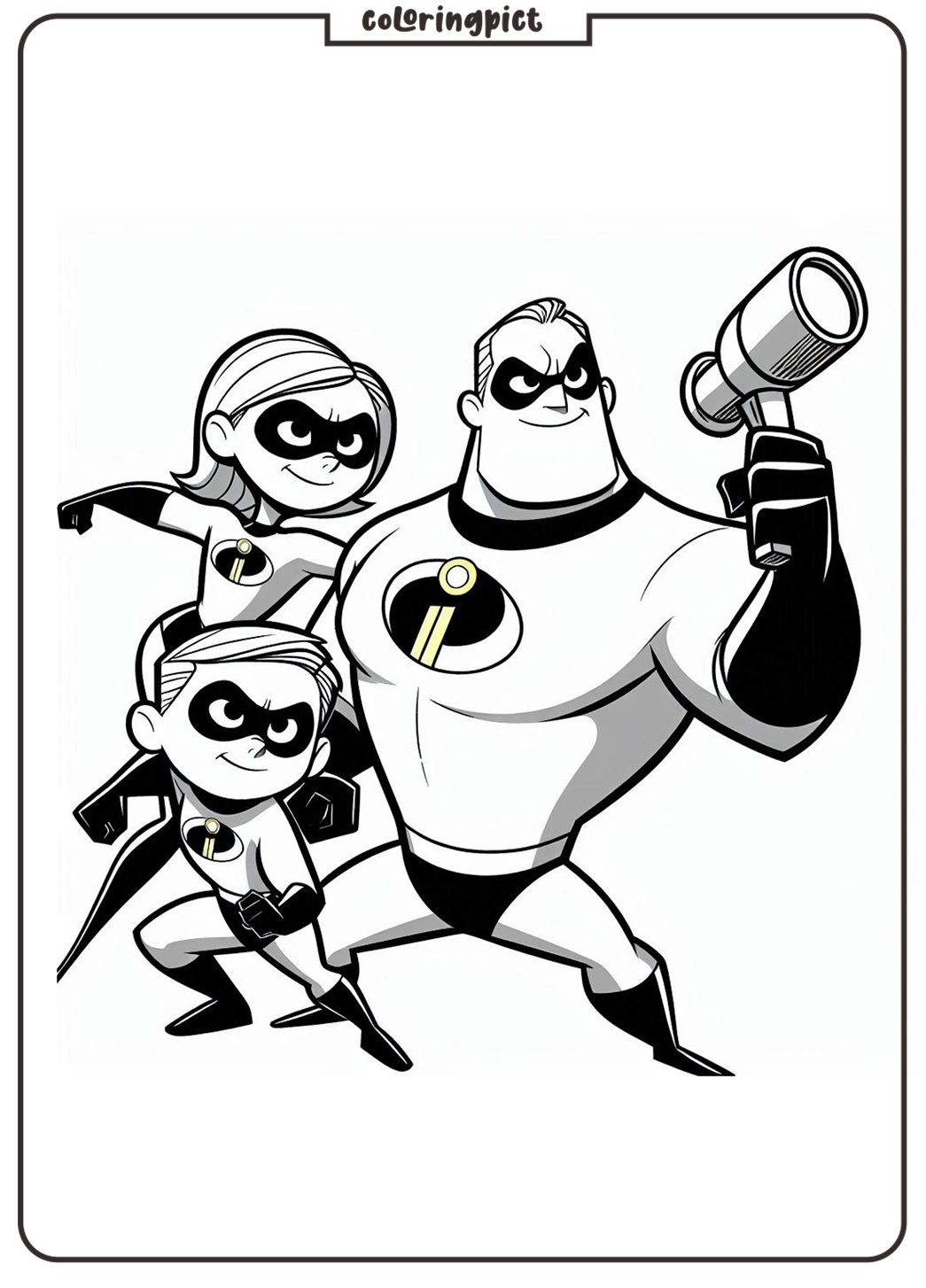 The Incredibles Coloring Page coloringpict.com
