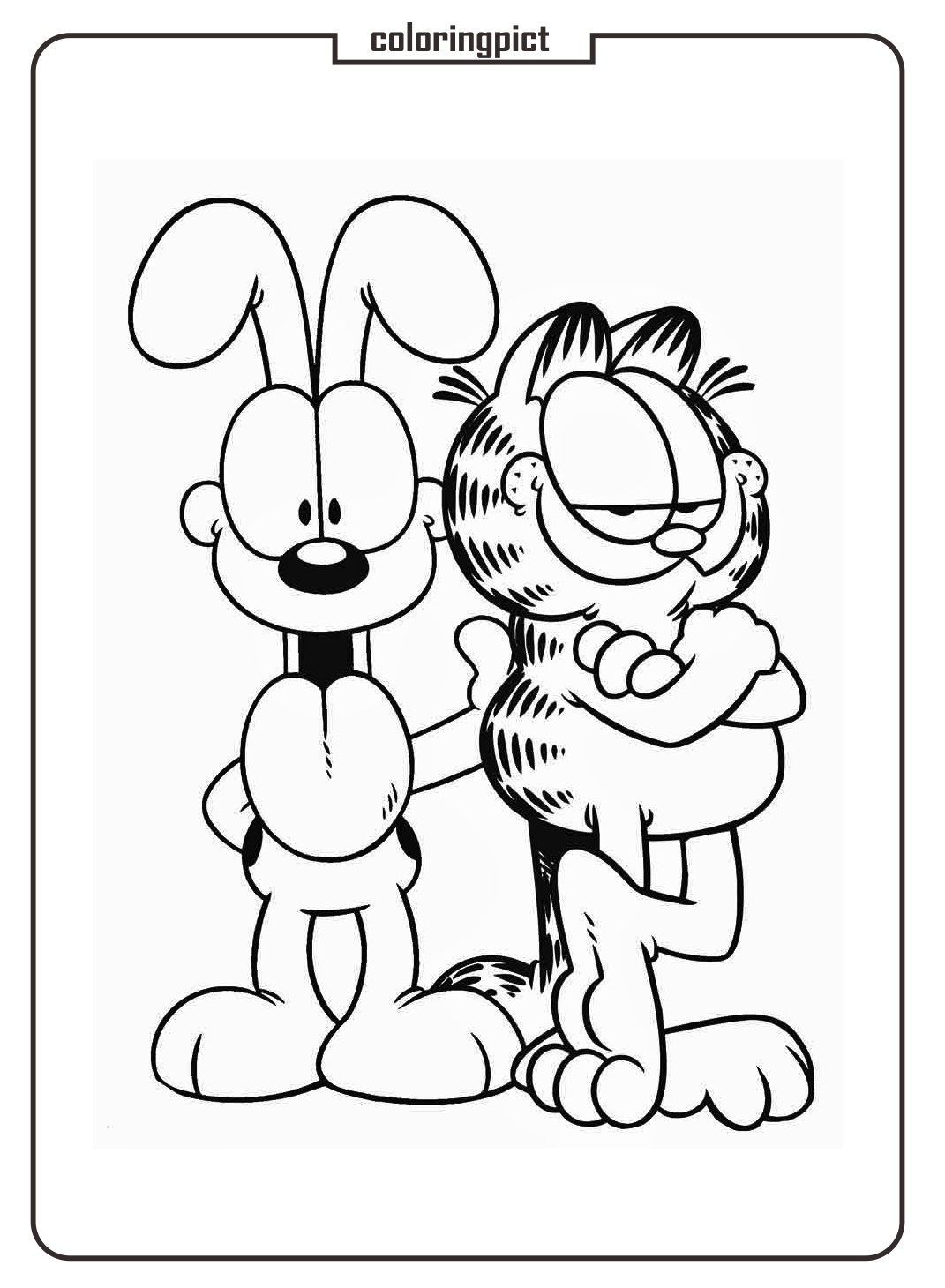 garfield and odie coloring pages coloringpict.com