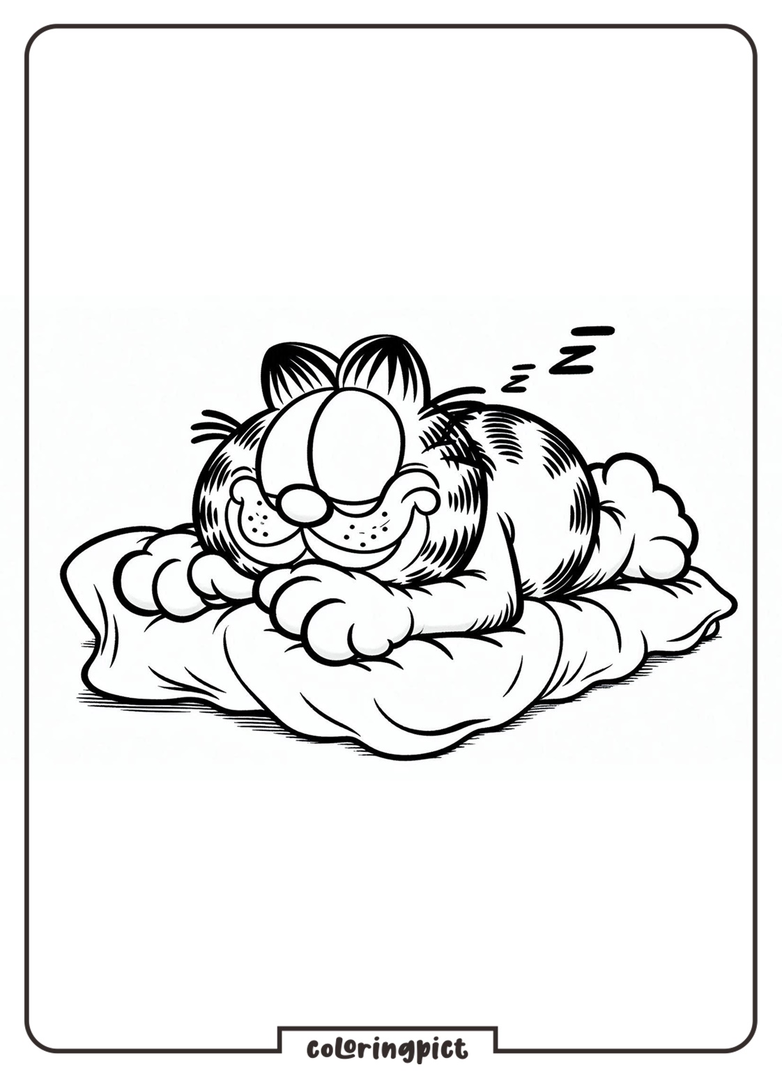 garfield sleep coloring pages coloringpict.com