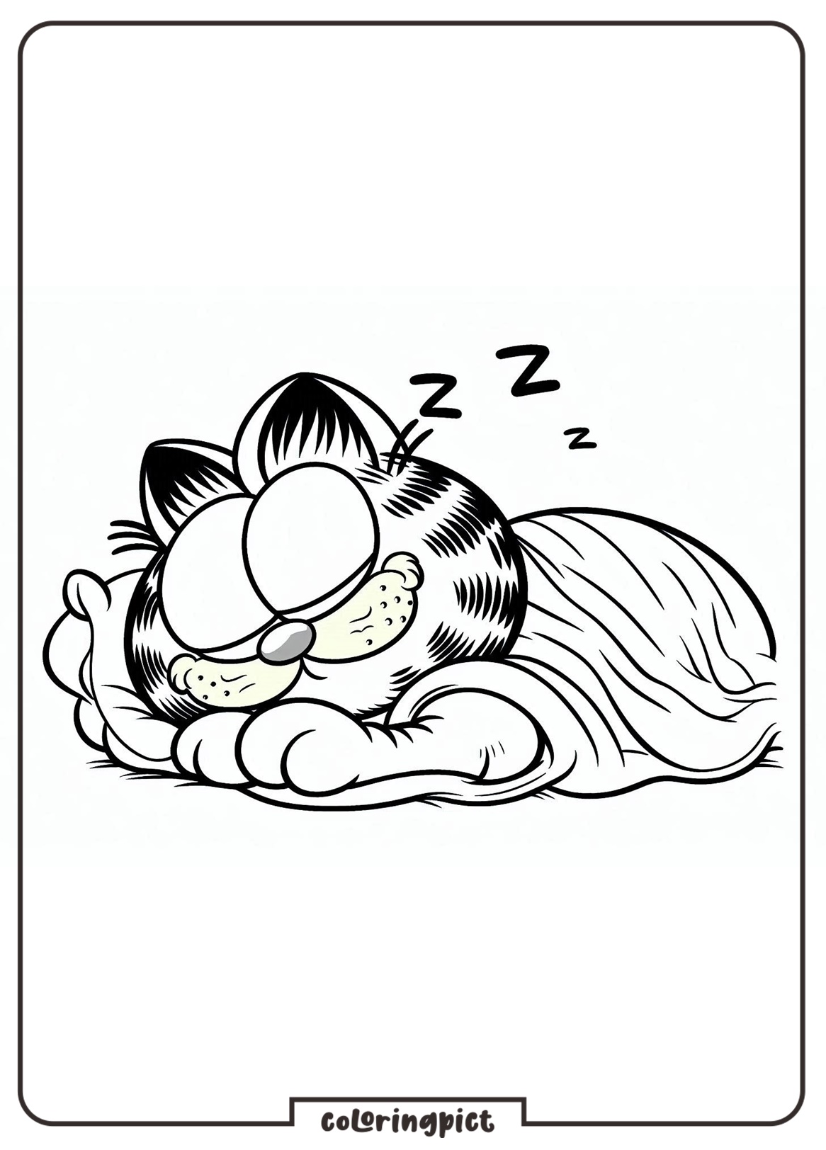 garfield sleep coloring pages for kids coloringpict.com