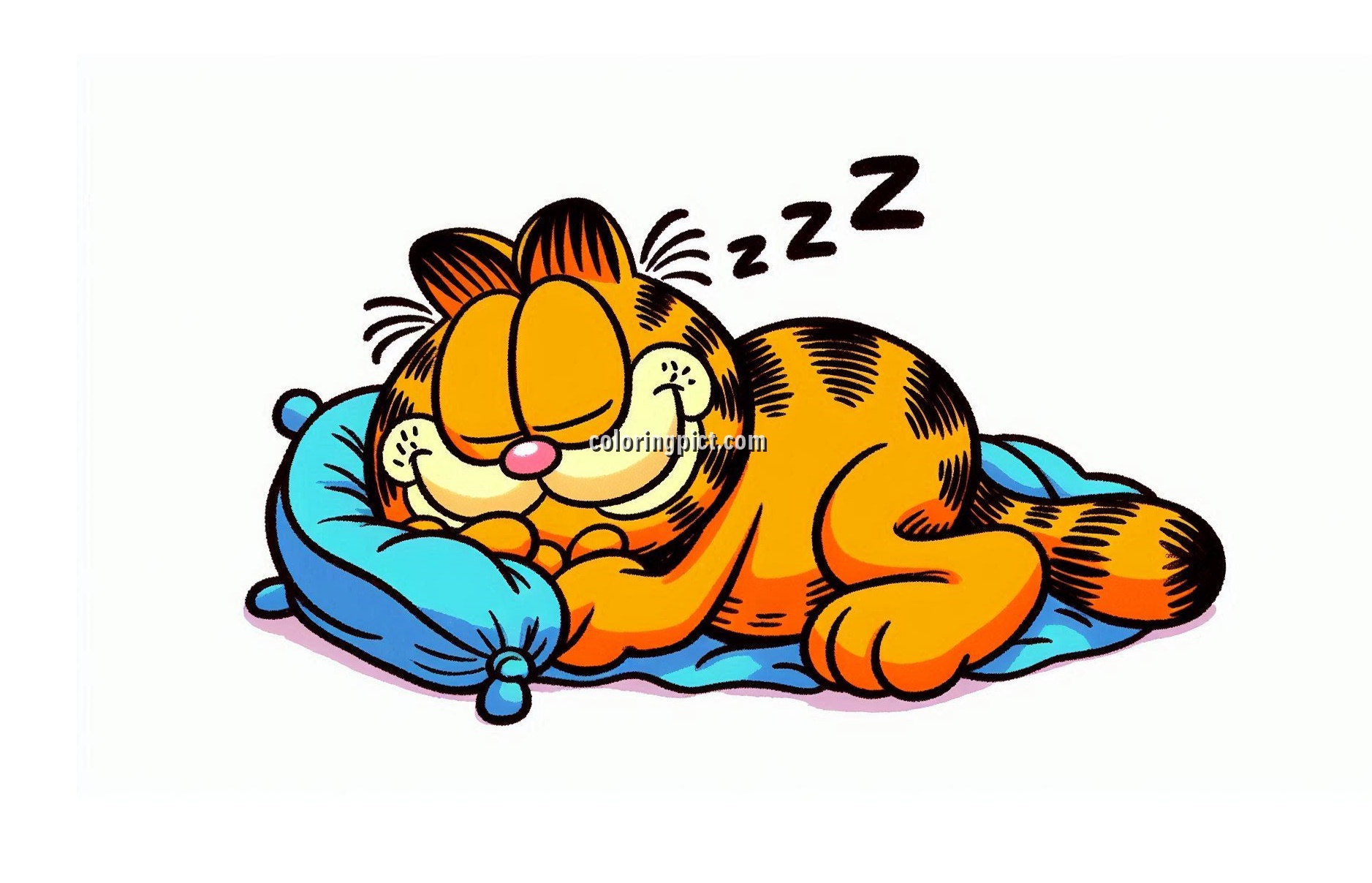 image is garfield sleep coloring page