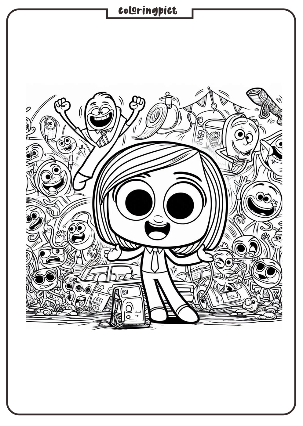inside out cartoon movie coloring page coloringpict.com