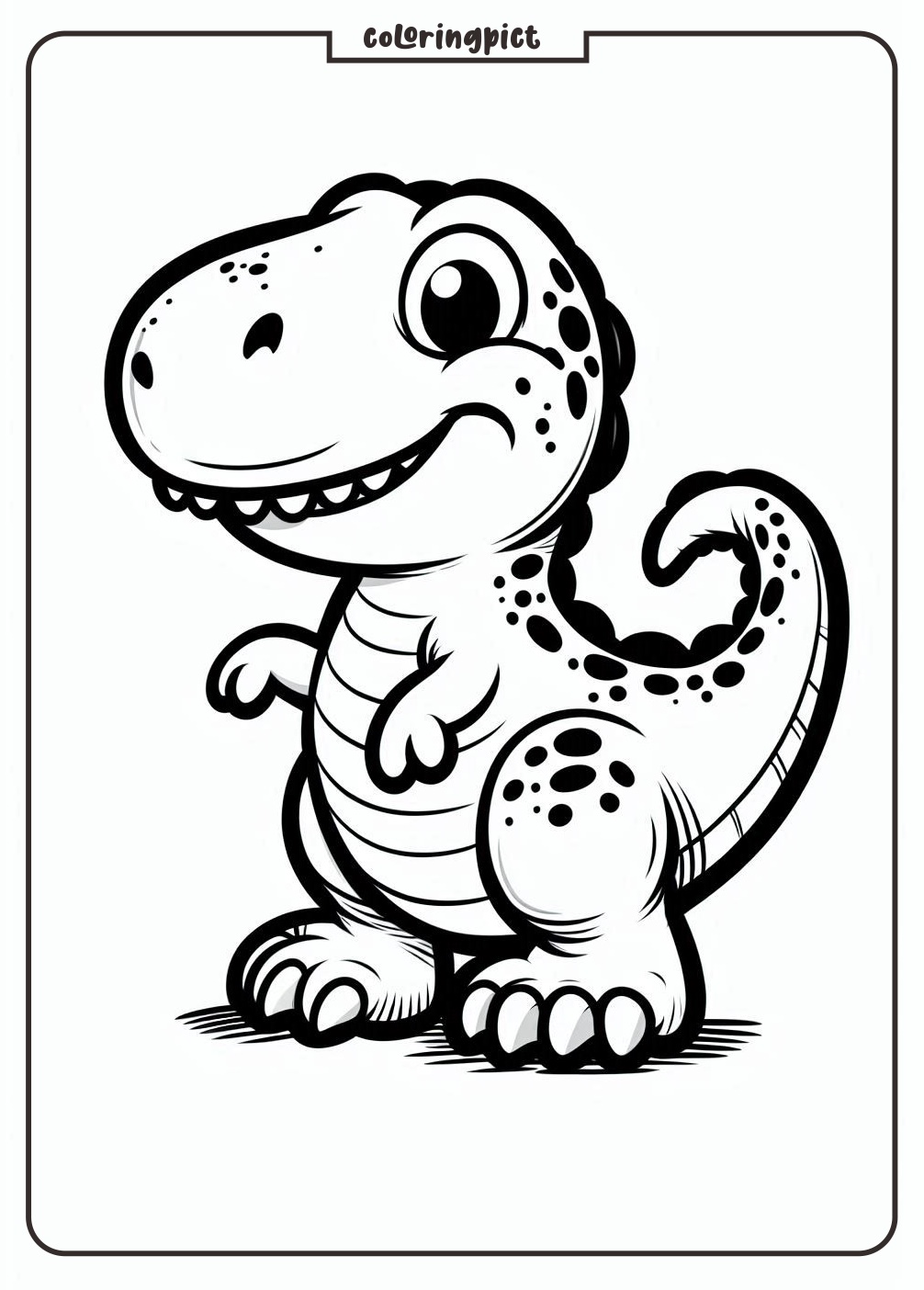 printable Cute T Rex coloring online coloringpict.com