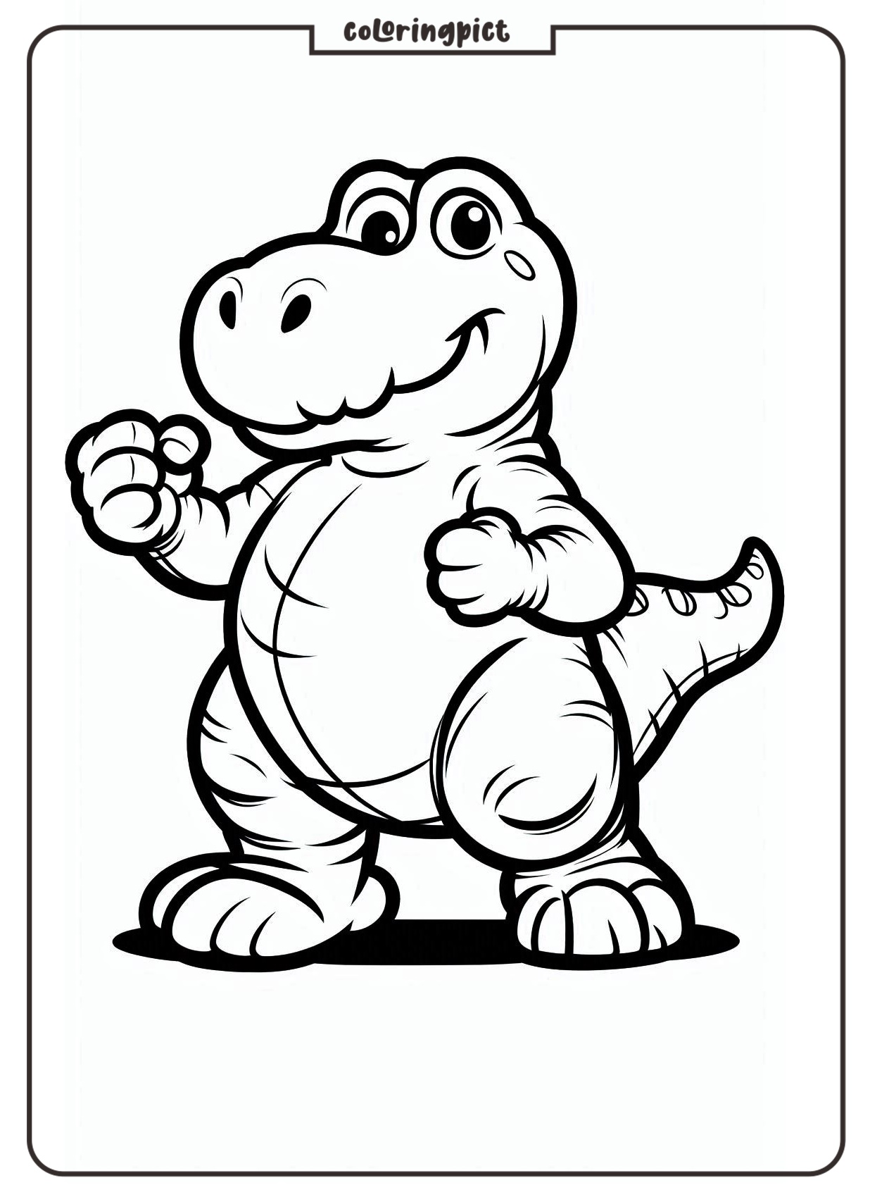 printable Cute T Rex coloring online pages coloringpict.com