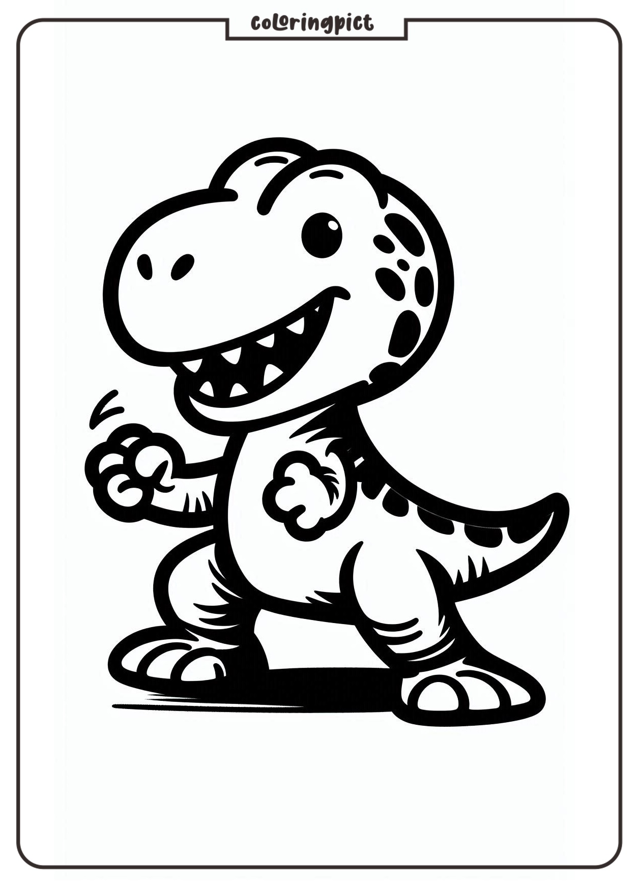 printable Cute T Rex coloring page coloringpict.com