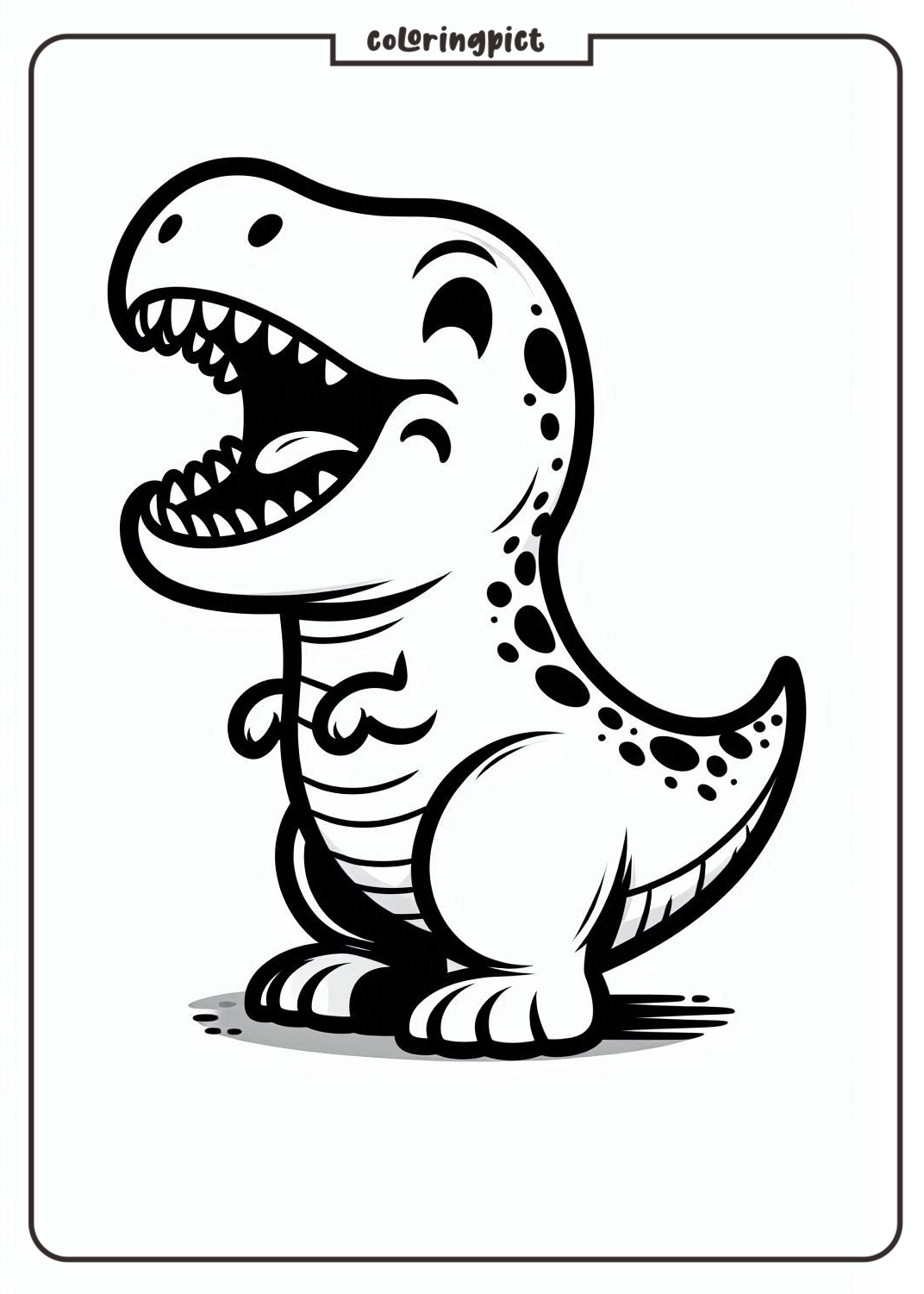 printable T Rex Roaring coloring pages coloringpict.com